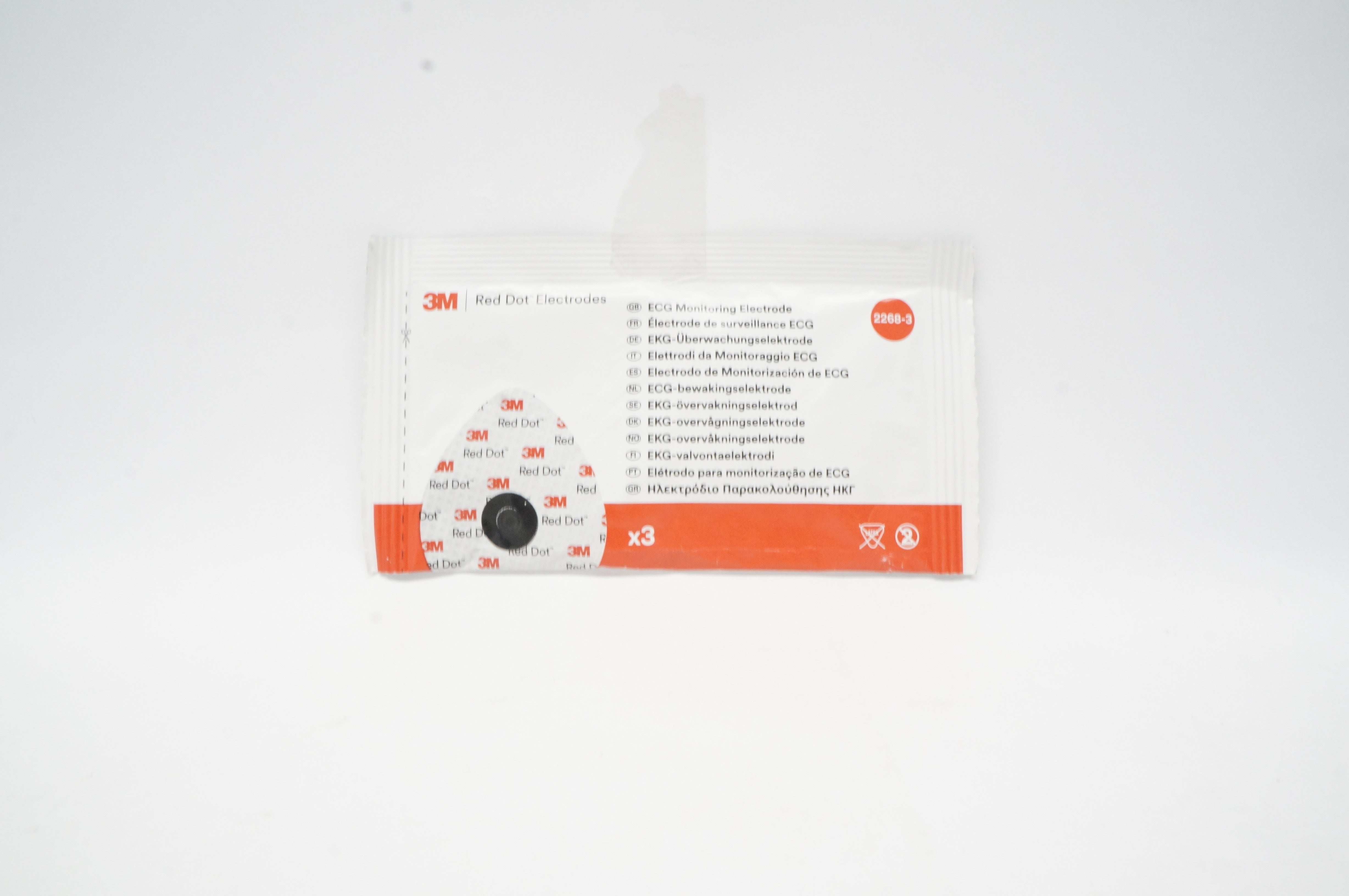 3M 2268-3 Red Dot ECG Monitoring Electrode (x) - Pack of 3