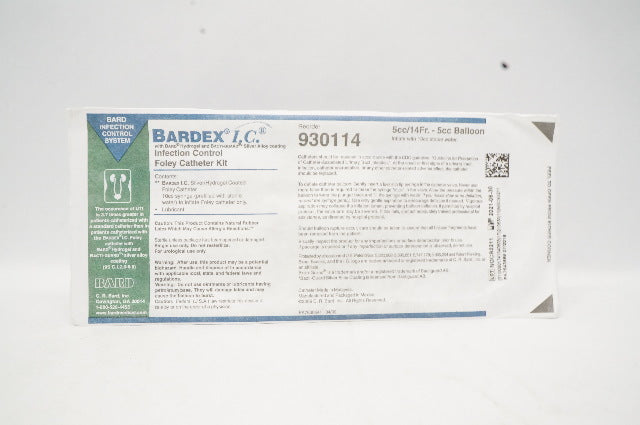 Bard 930114 Bardex I.C. Infection Control Foley Cath. Kit 5cc x 14Fr (x)