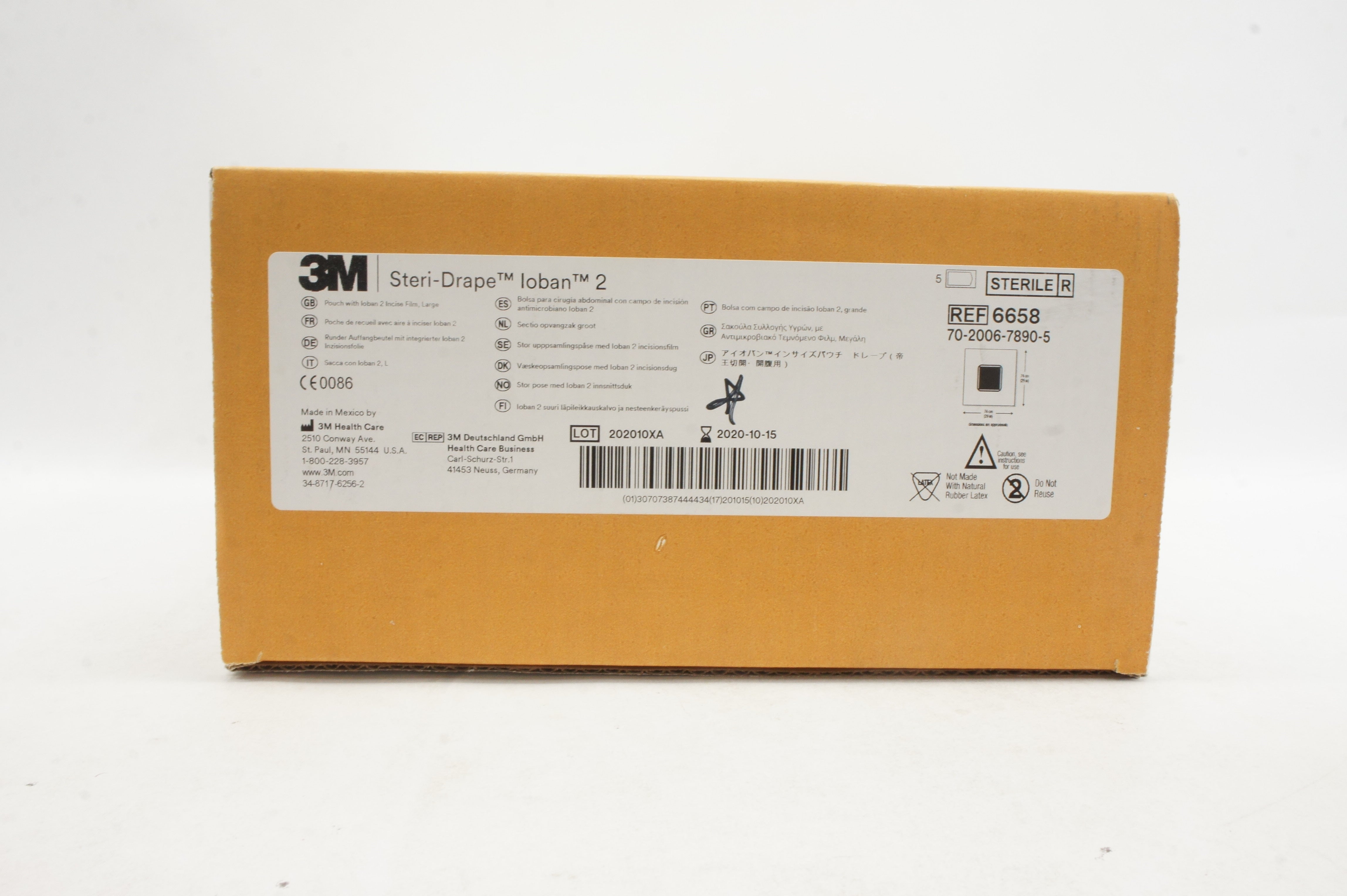 3M 6658 Steri-Drape Pouch with Ioban 2 Incise Film 29 x 29inch (x) - Box of 5