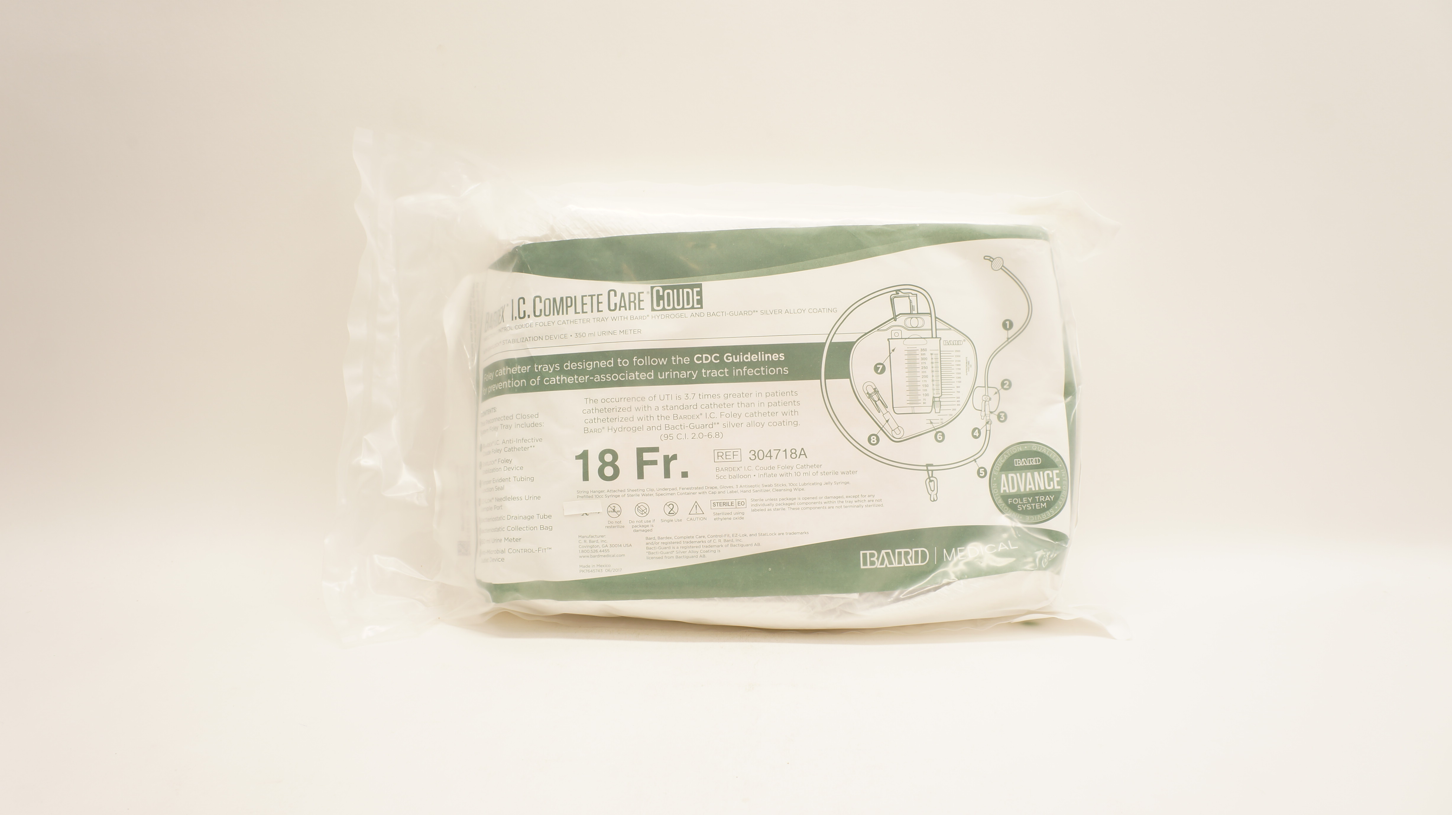 Bard 304718A Infection Control Coude Foley Cath. Tray 18 Fr.