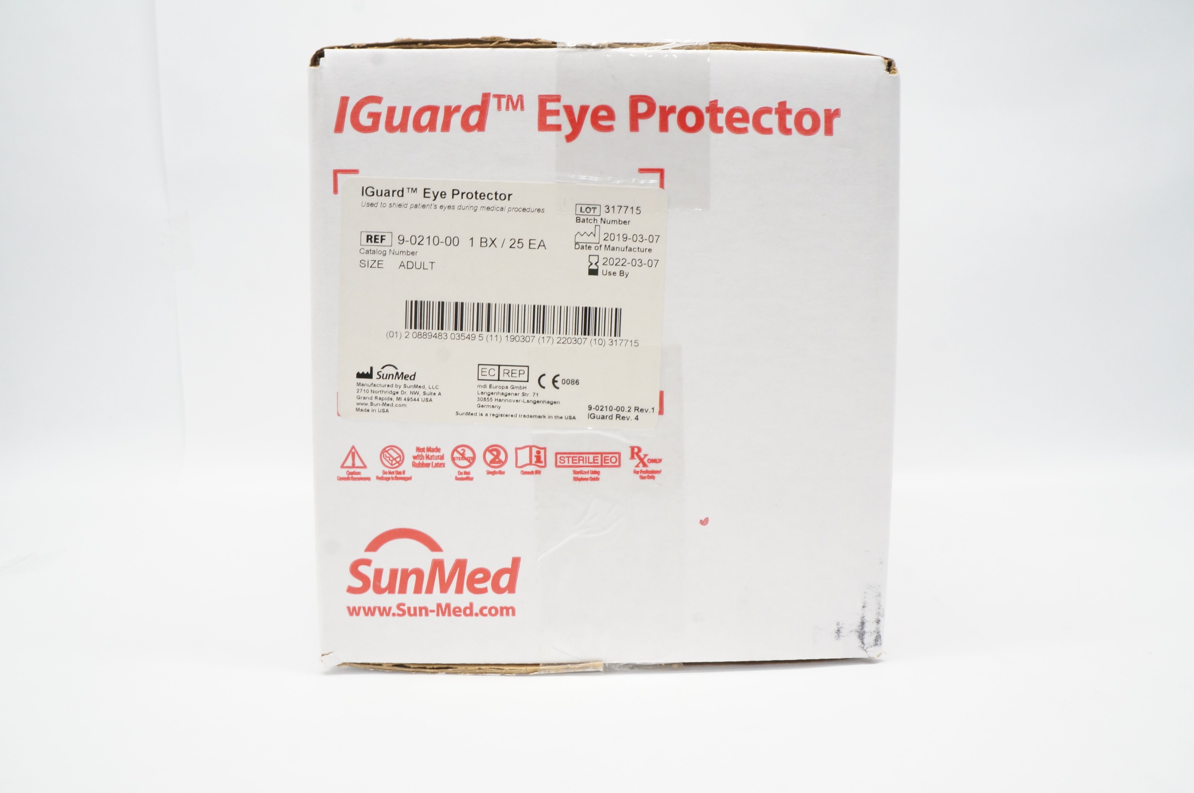 SunMed 9-0210-00 IGuard Eye Protector, Adult - Box of 25