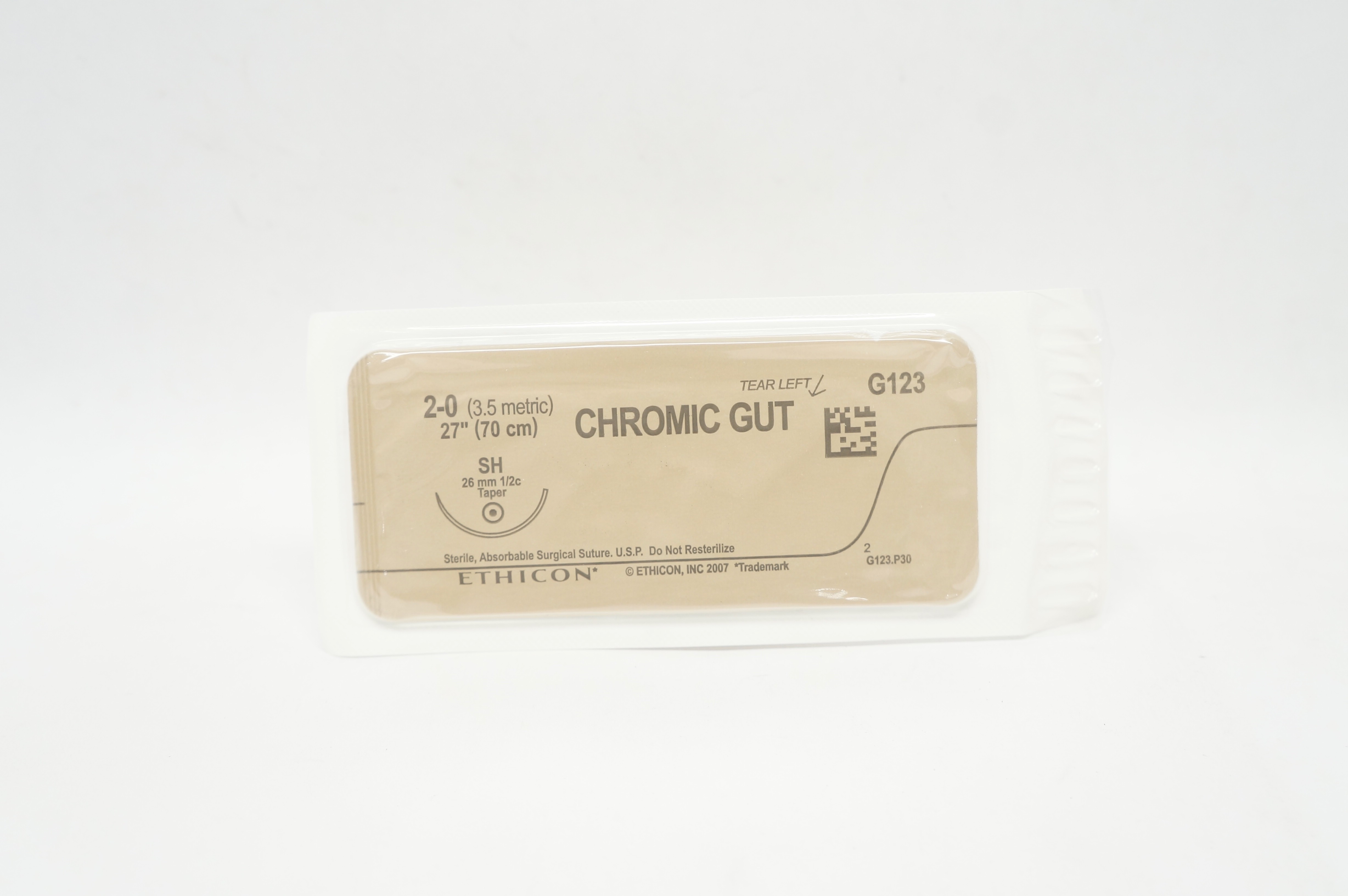 Ethicon G123 2-0 Chromic Gut Surgical Stre SH 26mm 1/2c Taper 27inch