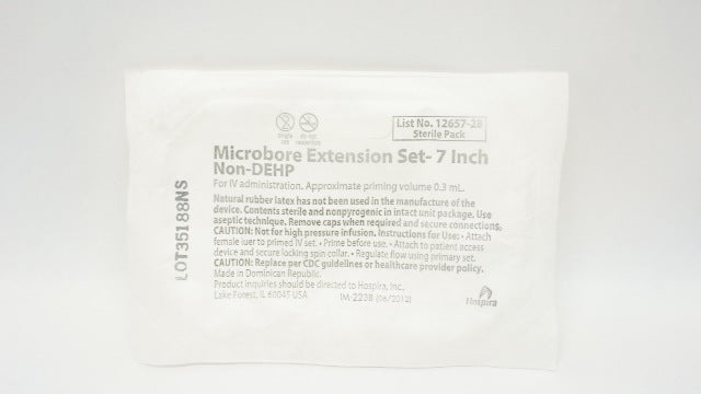 Hospira 12657-28 Microbore Extension Set, 7inch (x)