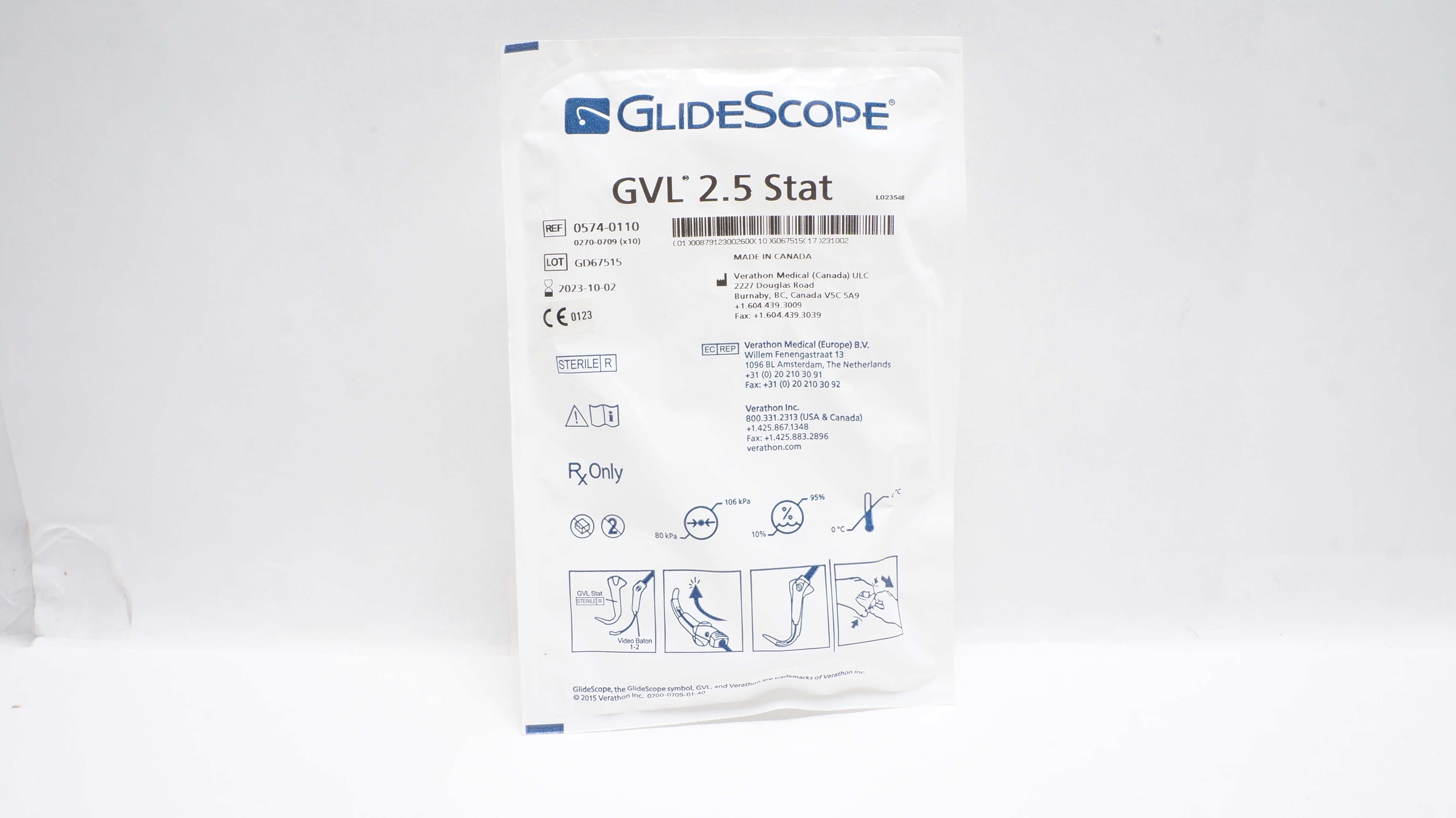 Verathon 0574-0110 Glidescope GVL 2.5 Stat (x)