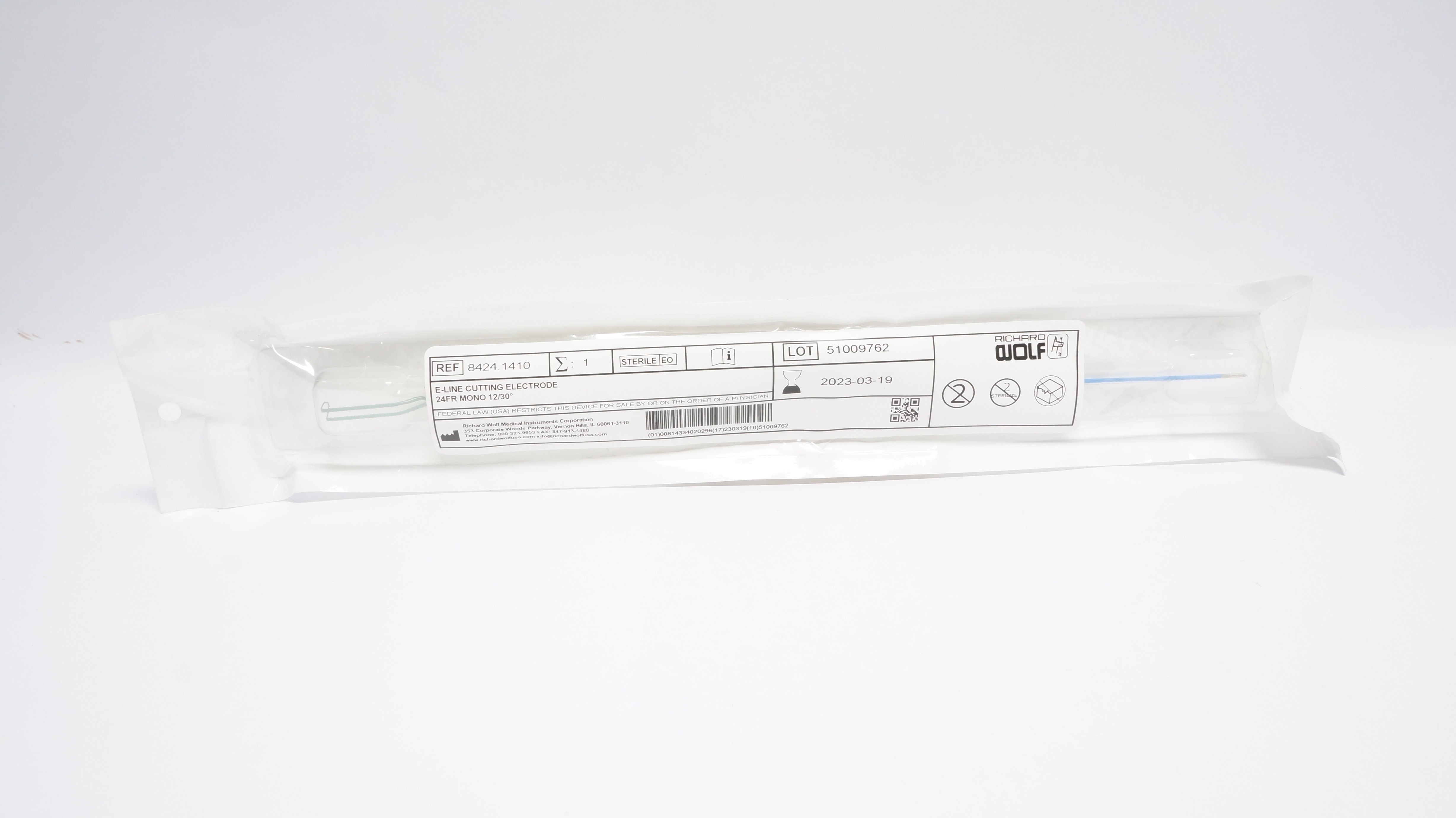 Richard Wolf 8424.1410 E-Line Cutting Electrode 24Fr. Mono 12/30 degree (x)