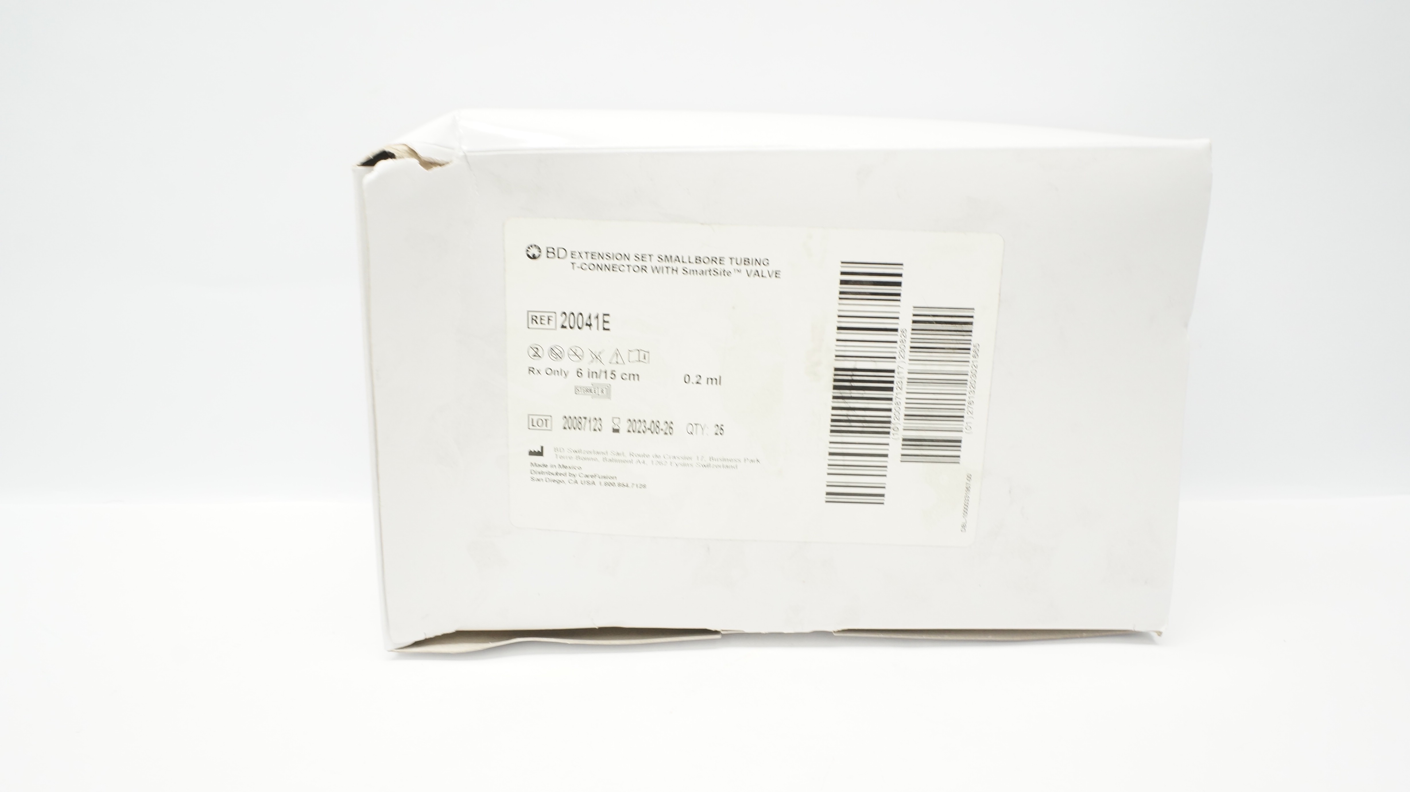 BD 20041E Alaris SmartSite Extension Set 6In/15cm, 0.2ml - Box of 28