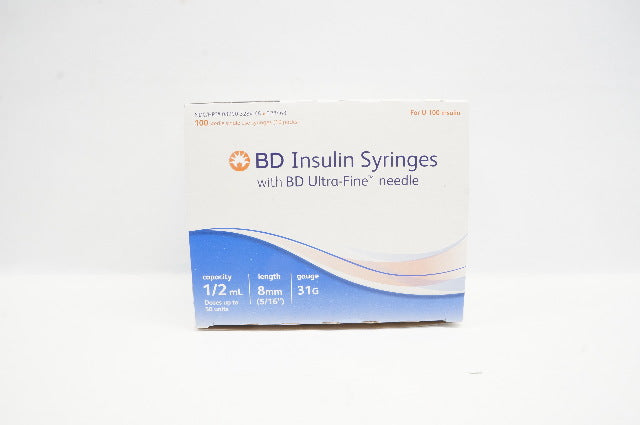BD 328468 Insulin Syringes 1/2ml 31G - Box of 100