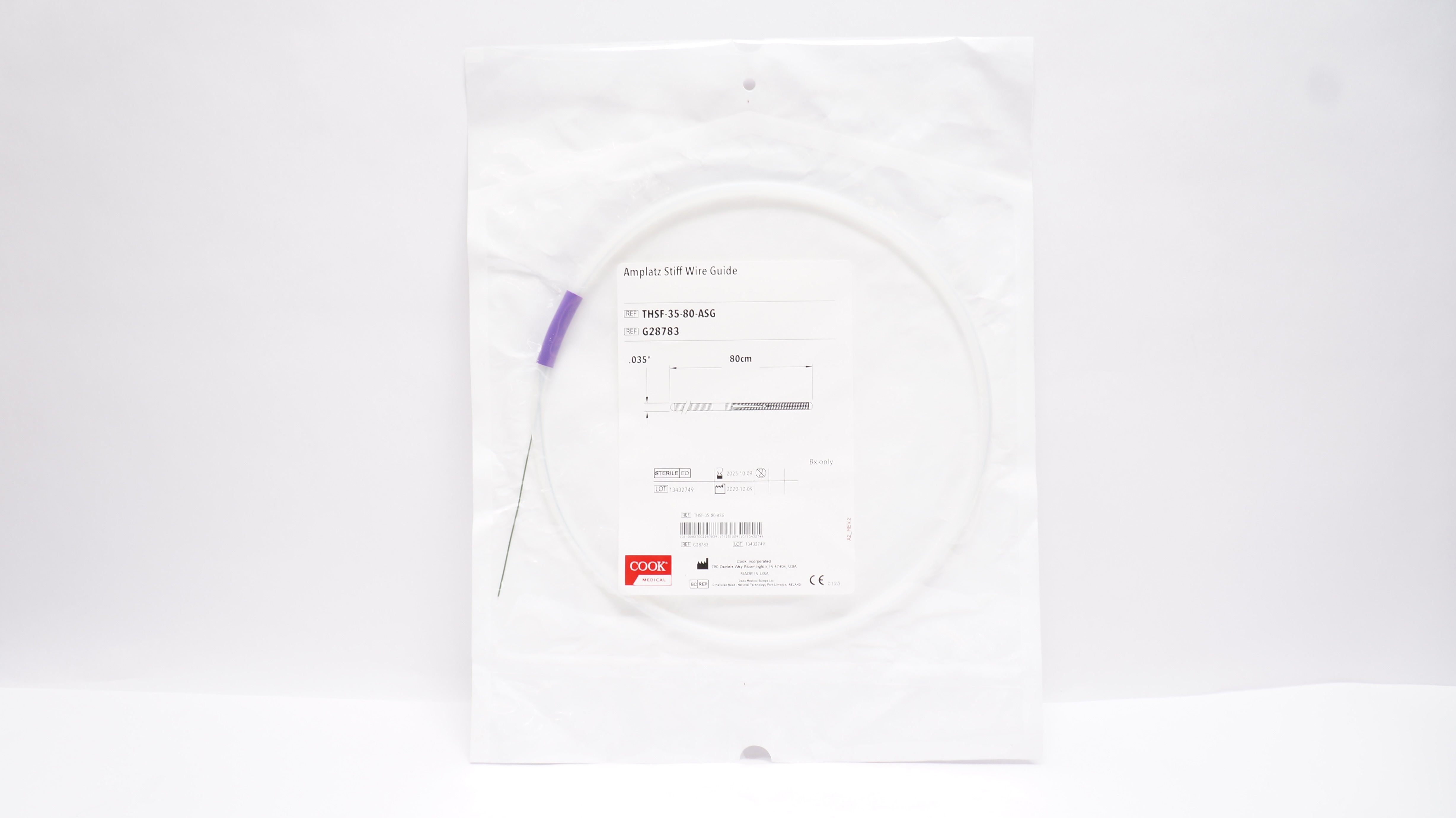 Cook Medical G28783 Amplatz Stiff Wire Guide 80cm x .035inch