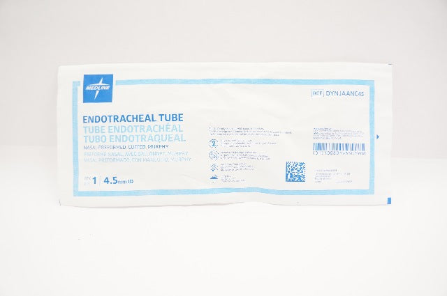 Medline DYNJAANC45 Endotracheal Tube Nasal Preformed Cuffed 4.5mm I.D.