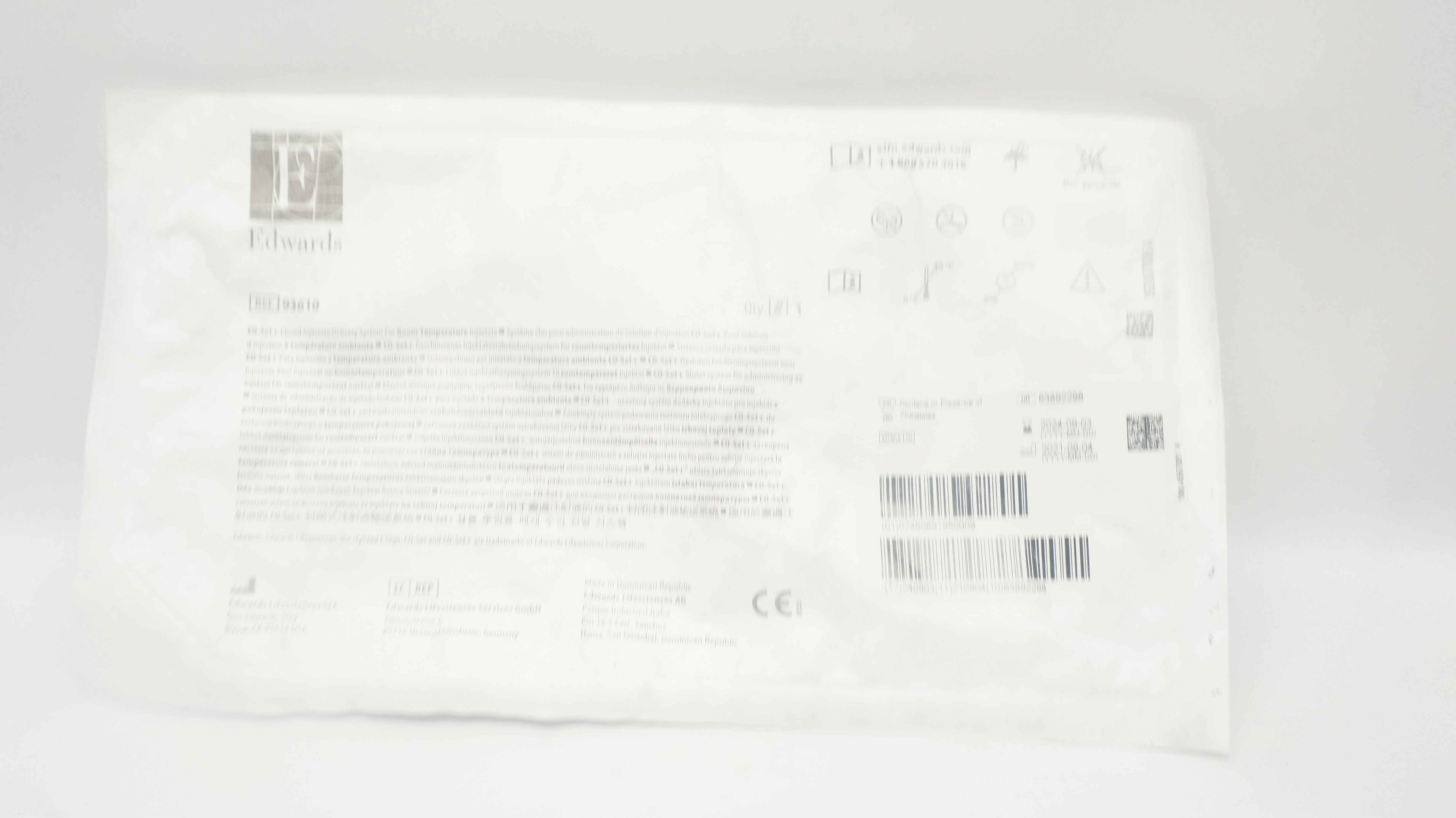 Edwards Lifesciences 93610 CO-Set + Closed Injectate Delivery System