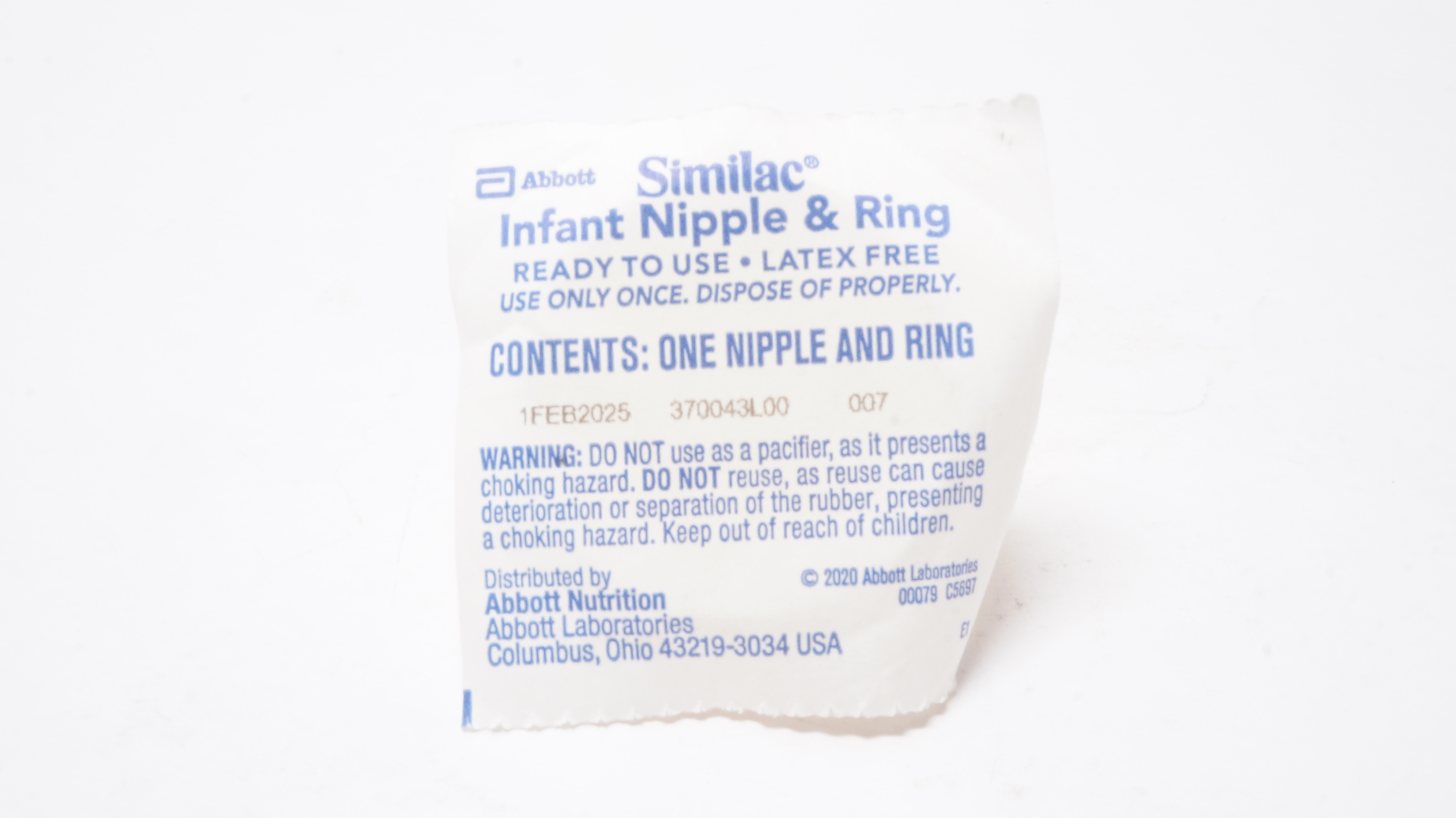 Abbott Nutrition 370043L00 Similac Infant Nipple & Ring 007