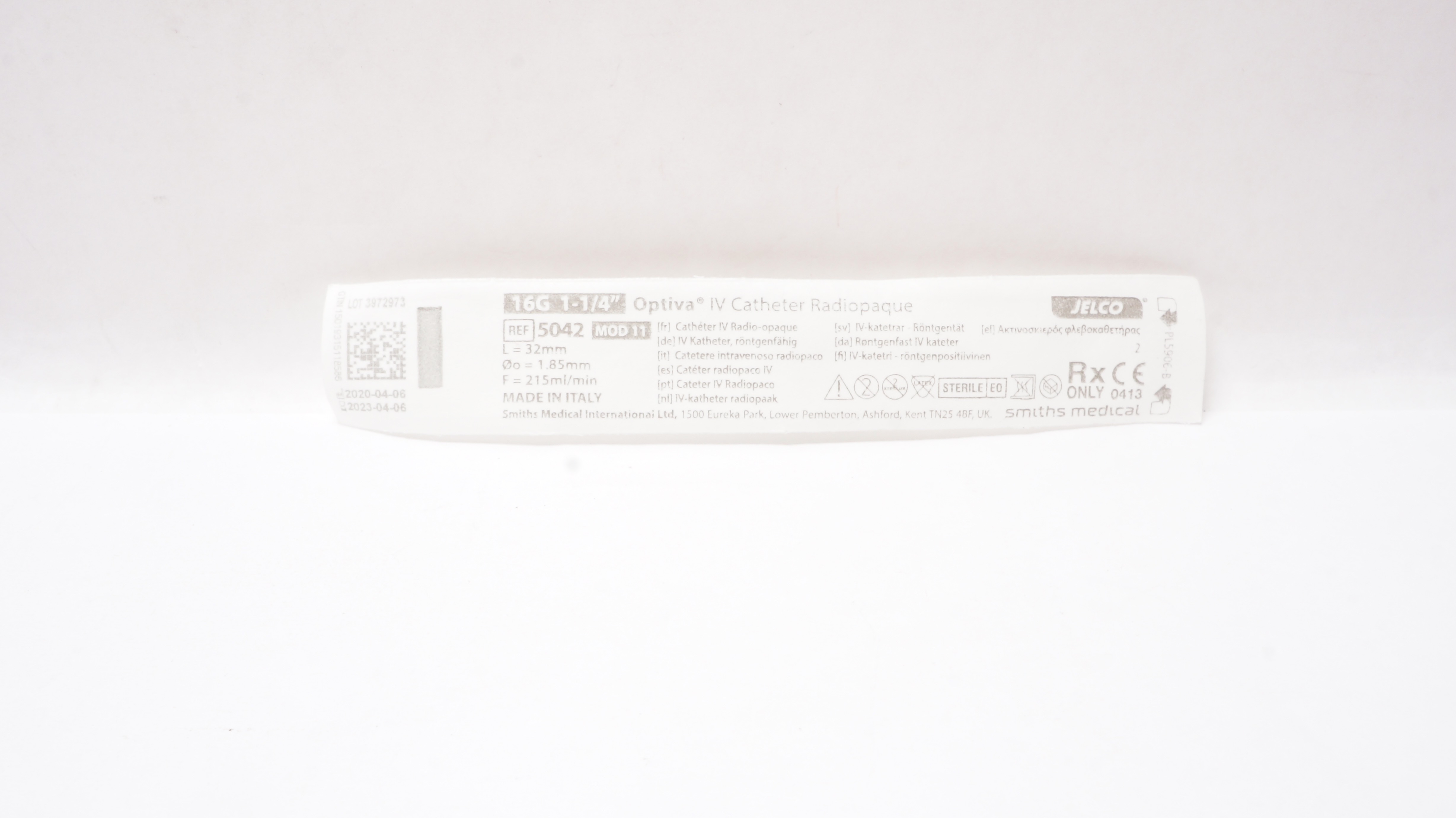 Smiths Medical 5042 Jelco Optiva IV Cath. Radiopaque 16G x 1-1/4inch (x)