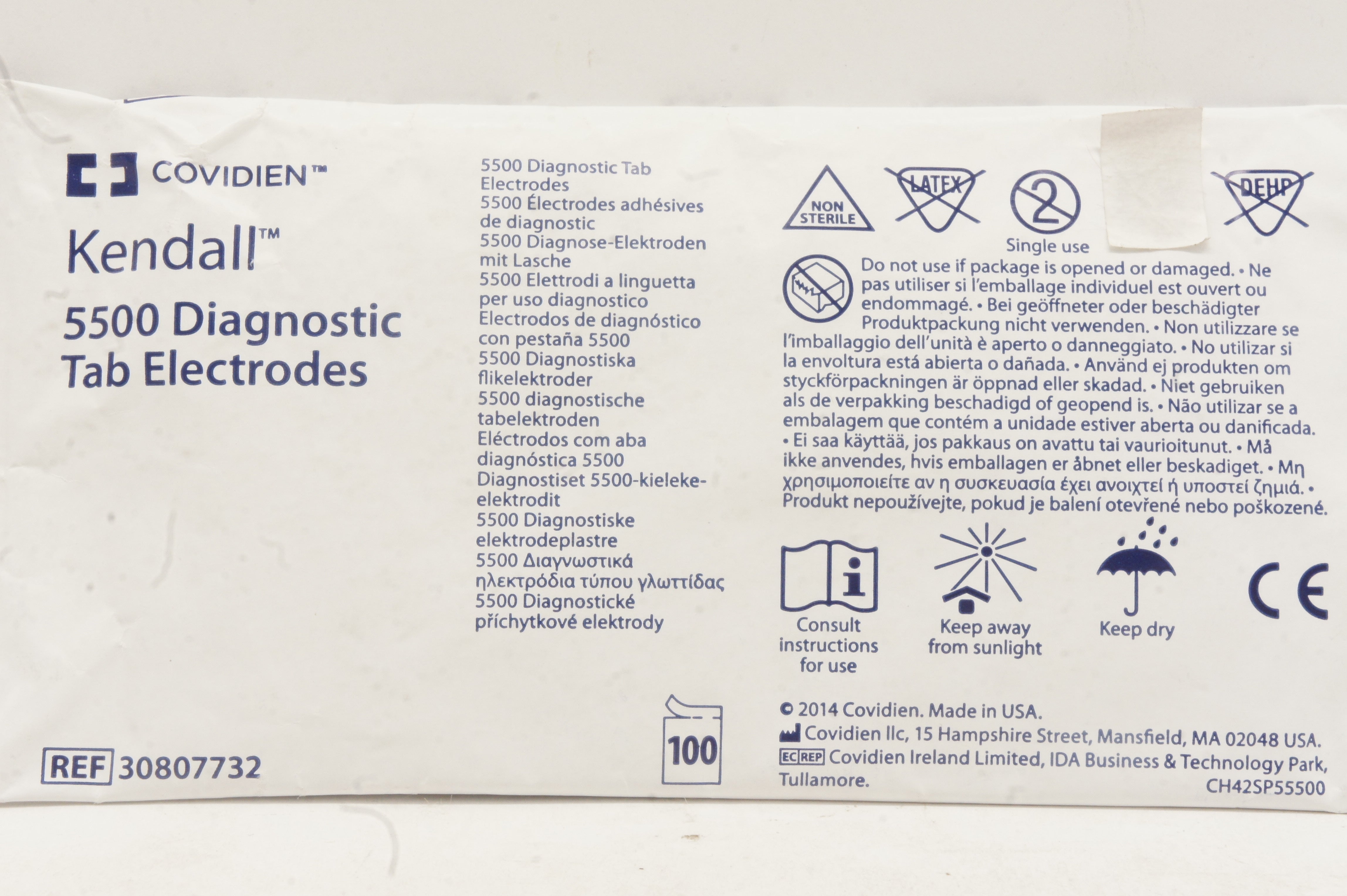 Covidien 30807732 Kendall 5500 Diagnostic Tab Electrodes