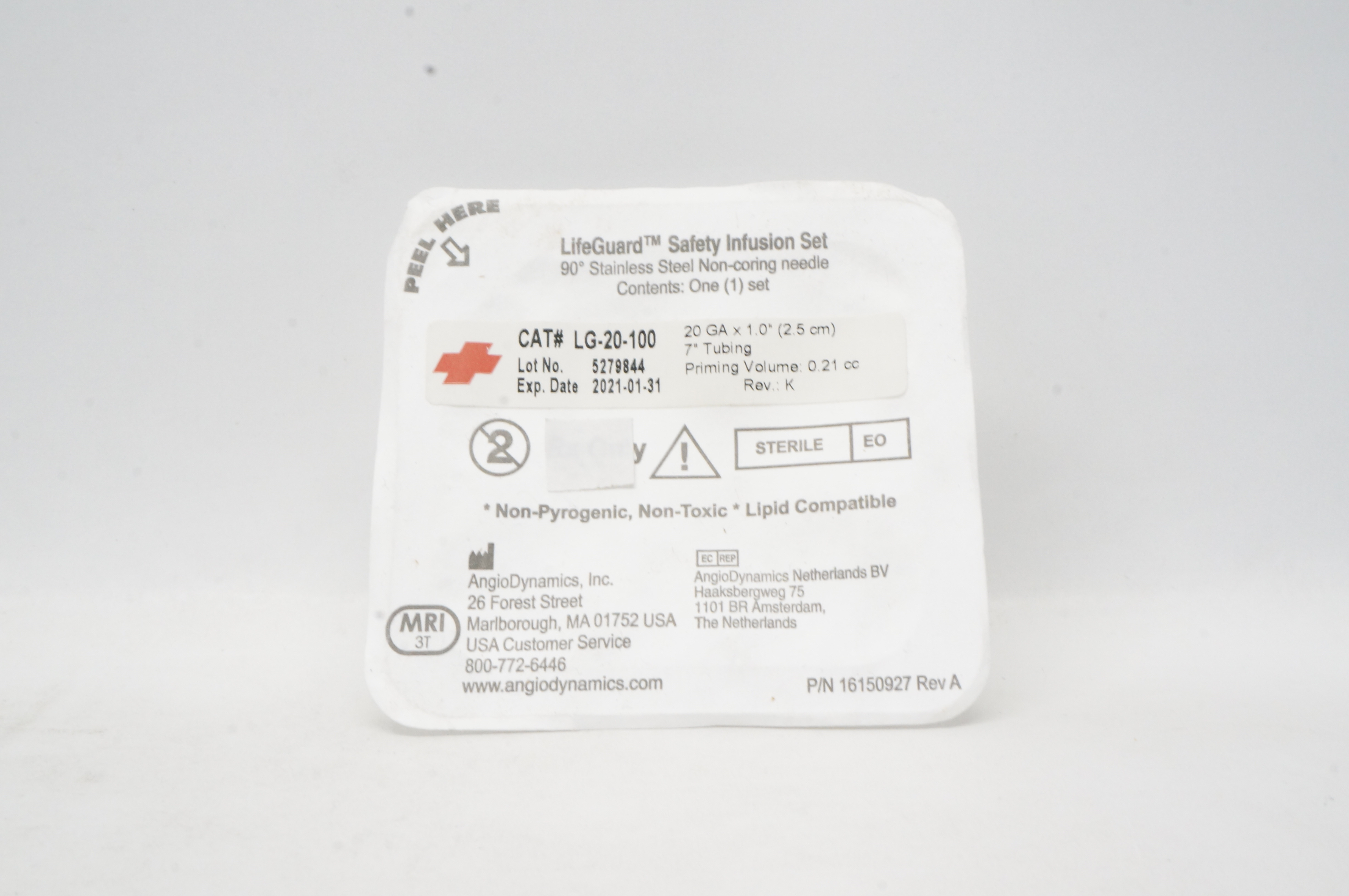 AngioDynamics LG20100 LifeGuard Safety Infusion Set 20GA x 1.0inch (x)