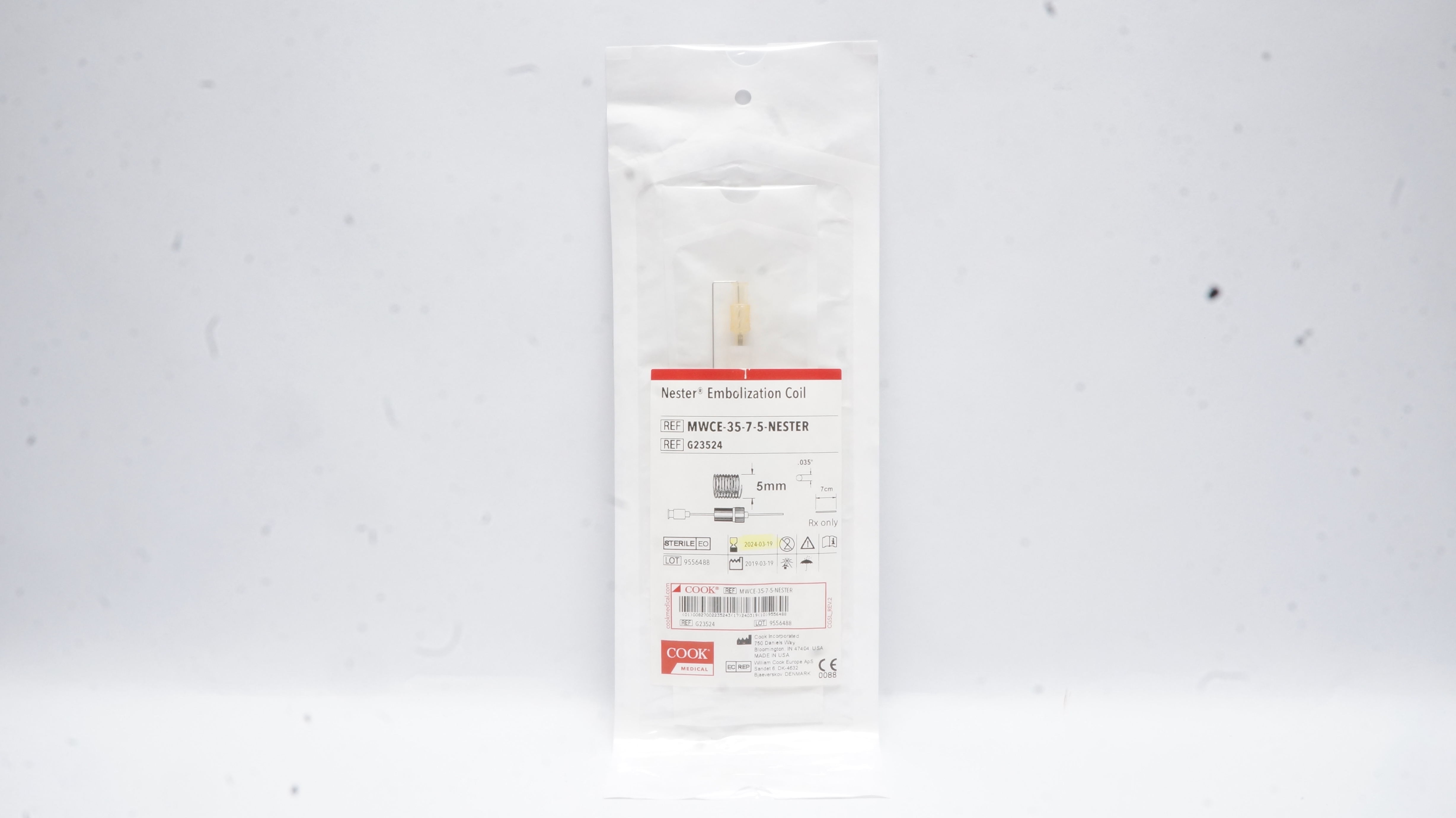 Cook Medical G23524 Nester Embolization Coil 5mm x .035In x 7cm (x)