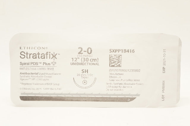 Ethicon SXPP1B416 2-0 Stratafix Spiral PDS Plus Stre SH 26mm 1/2c Taper,12in.(x)