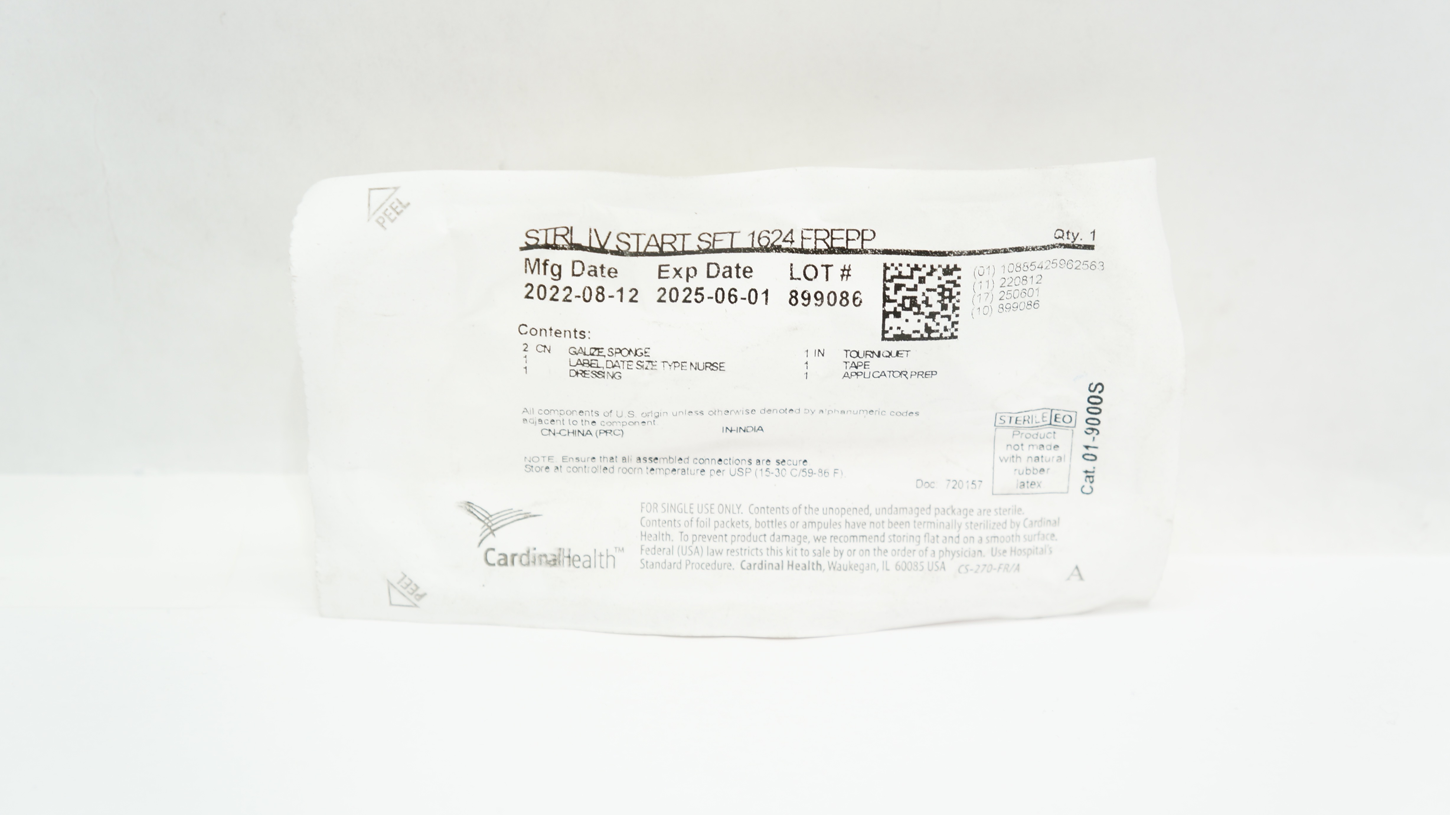 Cardinal Health 01-9000S STRL IV Start Set 1624 FREPP