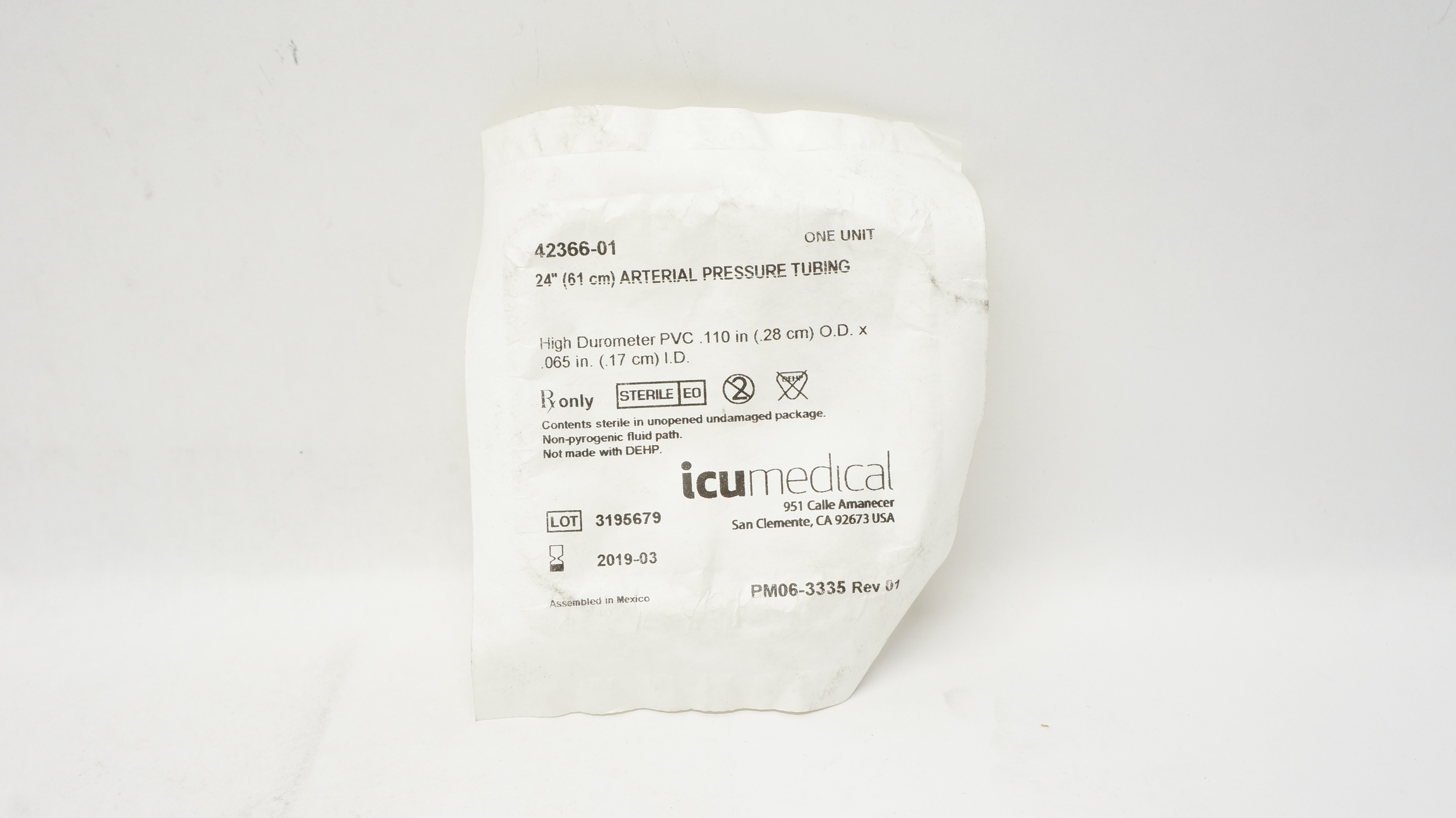 ICU Medical 4236601 Arterial Pressure Tubing, 24inch (x)