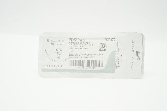 Ethicon PDP370 0 PDS Plus Antibacterial Stre CTX 48mm 1/2c Taper, 36inch (x)