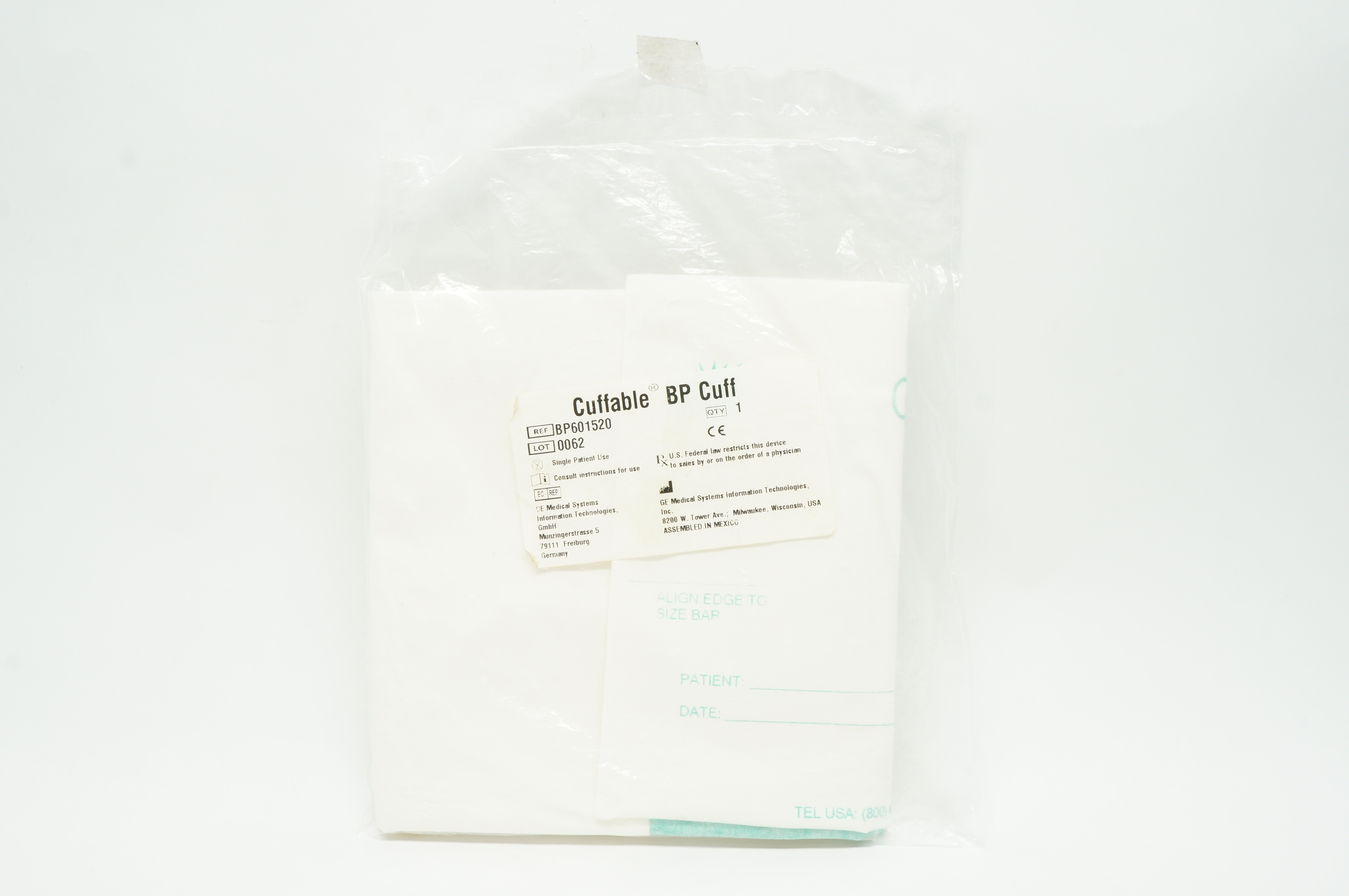 Vital Signs BP601520 GE Medical Systems Cuffable BP Cuff Large Adult 35cm - 45cm