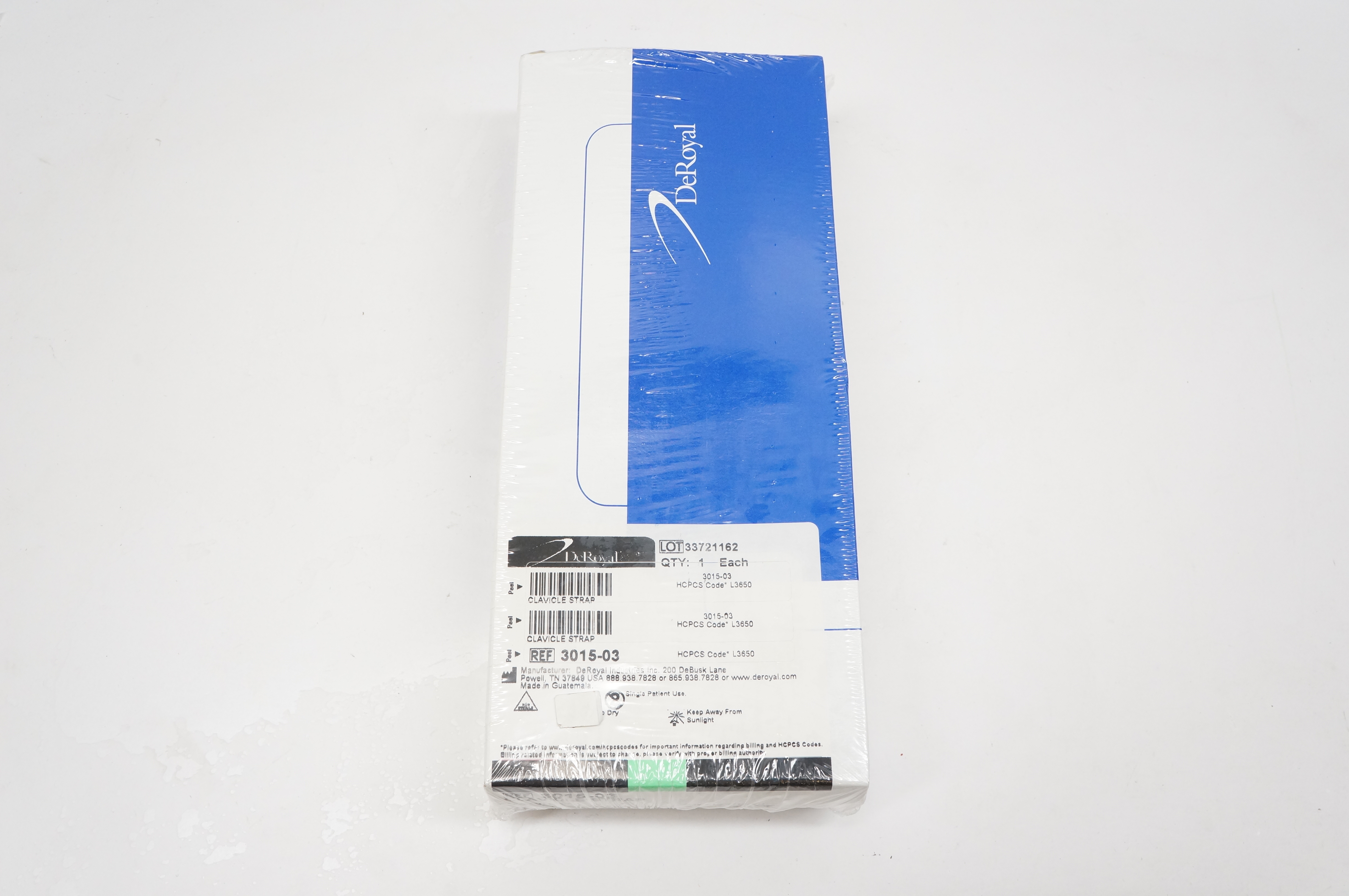 DeRoyal 3015-03 Clavicle Strap, Medium Buckle Closure