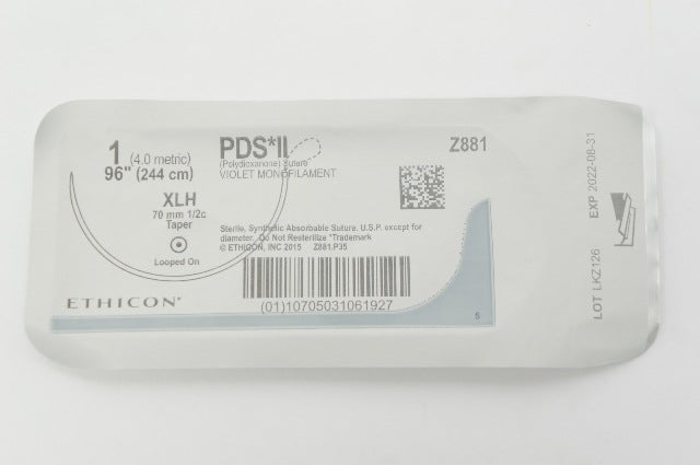 Ethicon Z881 1 PDS II XLH, 70mm 1/2c Taper, 96inch (x)