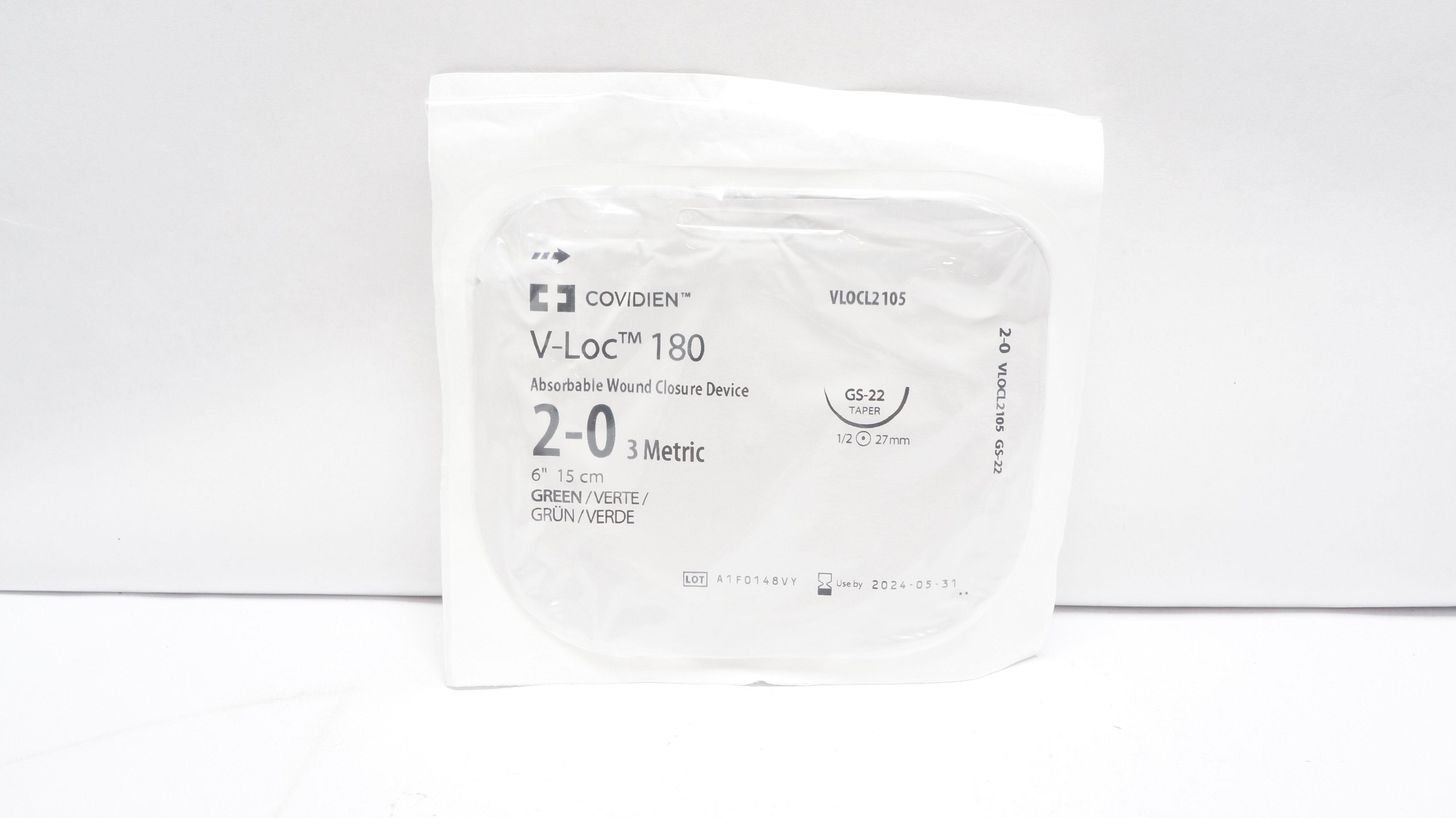 Covidien VLOCL2105 2-0 V-Loc 180 Absorbable Wound Closure GS-22 (x)