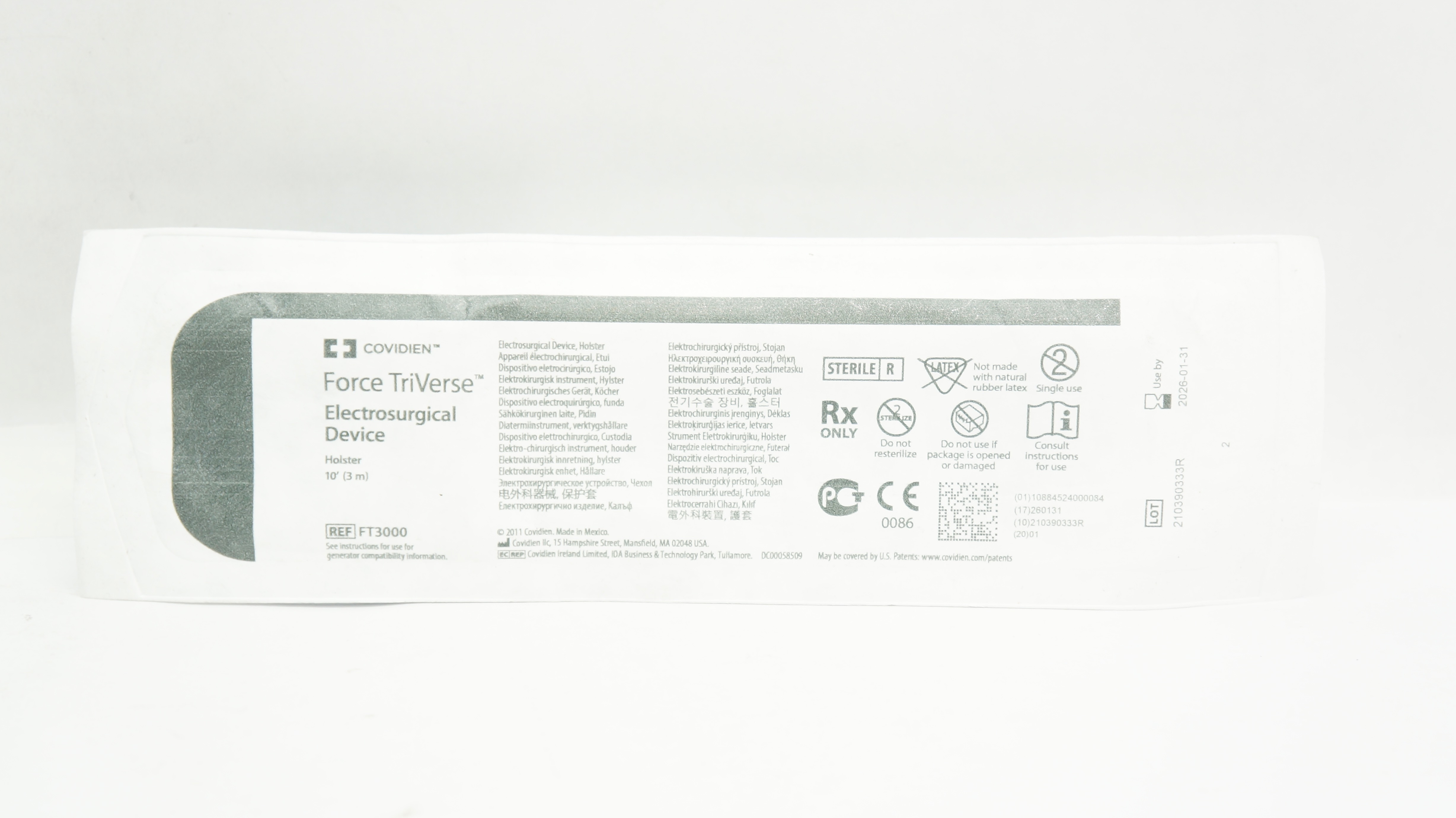 Covidien FT3000 Force TriVerse Electrosurgical Device Holster 10Fr