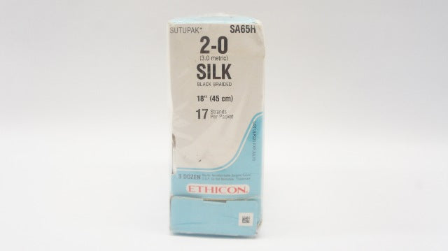 Ethicon SA65H SUTUPAK 2-0 Silk Black Braided 18inch (x) - Box of 36