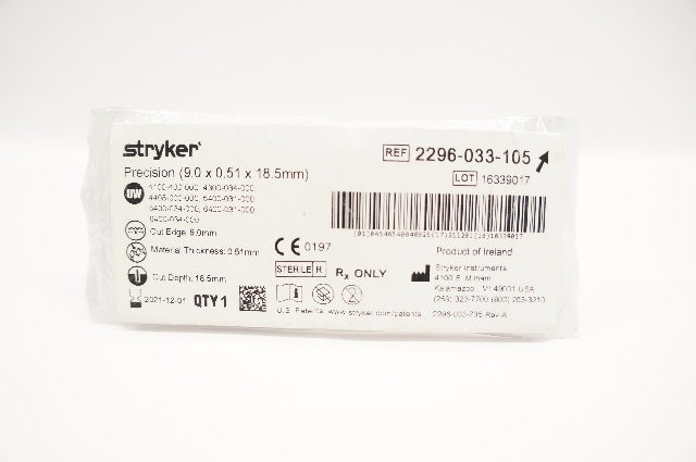 Stryker 2296-033-105 Precision Thick Blade, Medium 9mm x 0.51mm x 18.5mm (x)