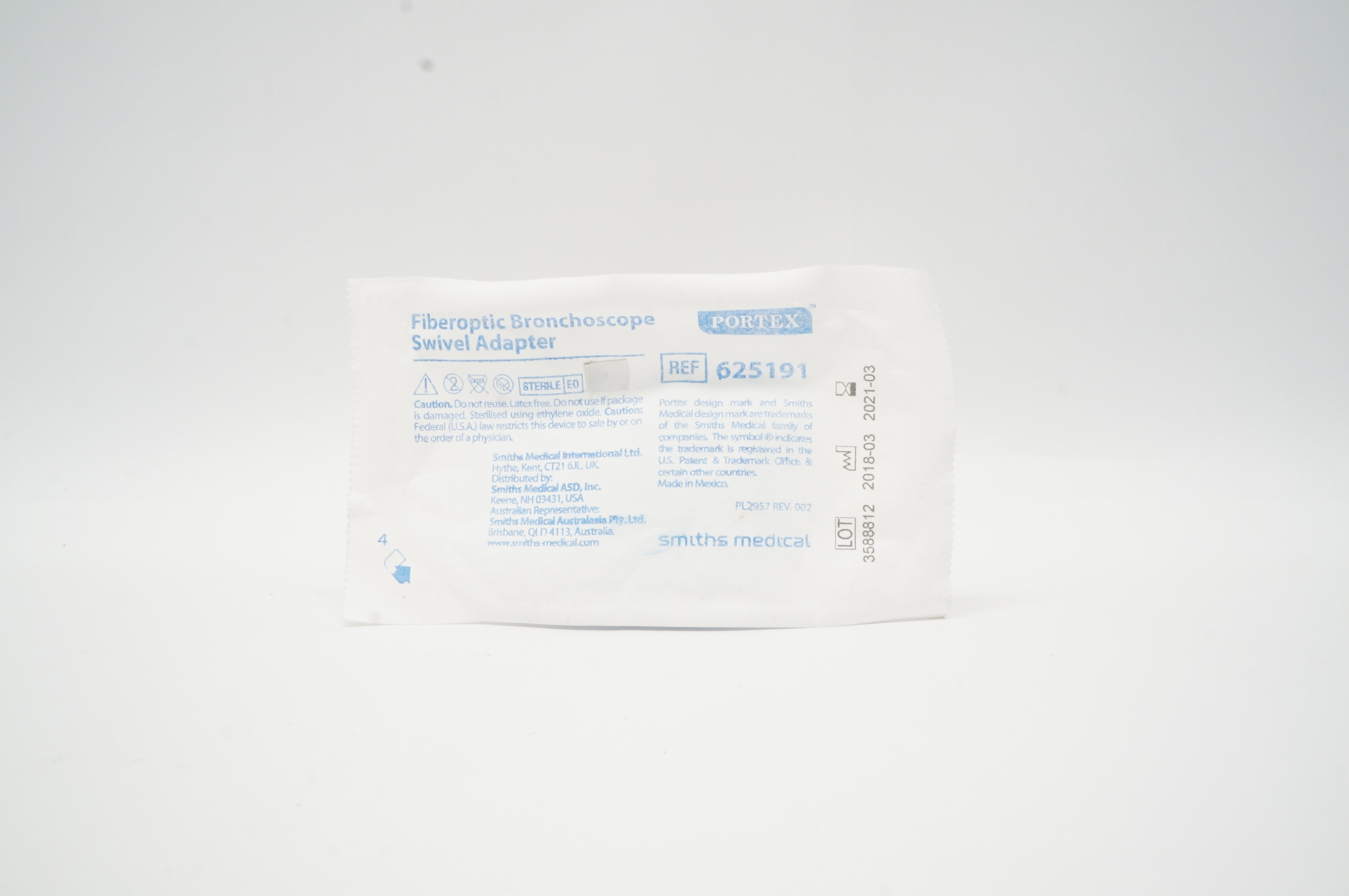 Smiths Medical 625191 Portex Fiberoptic Bronchoscope Swivel Adapter (x)