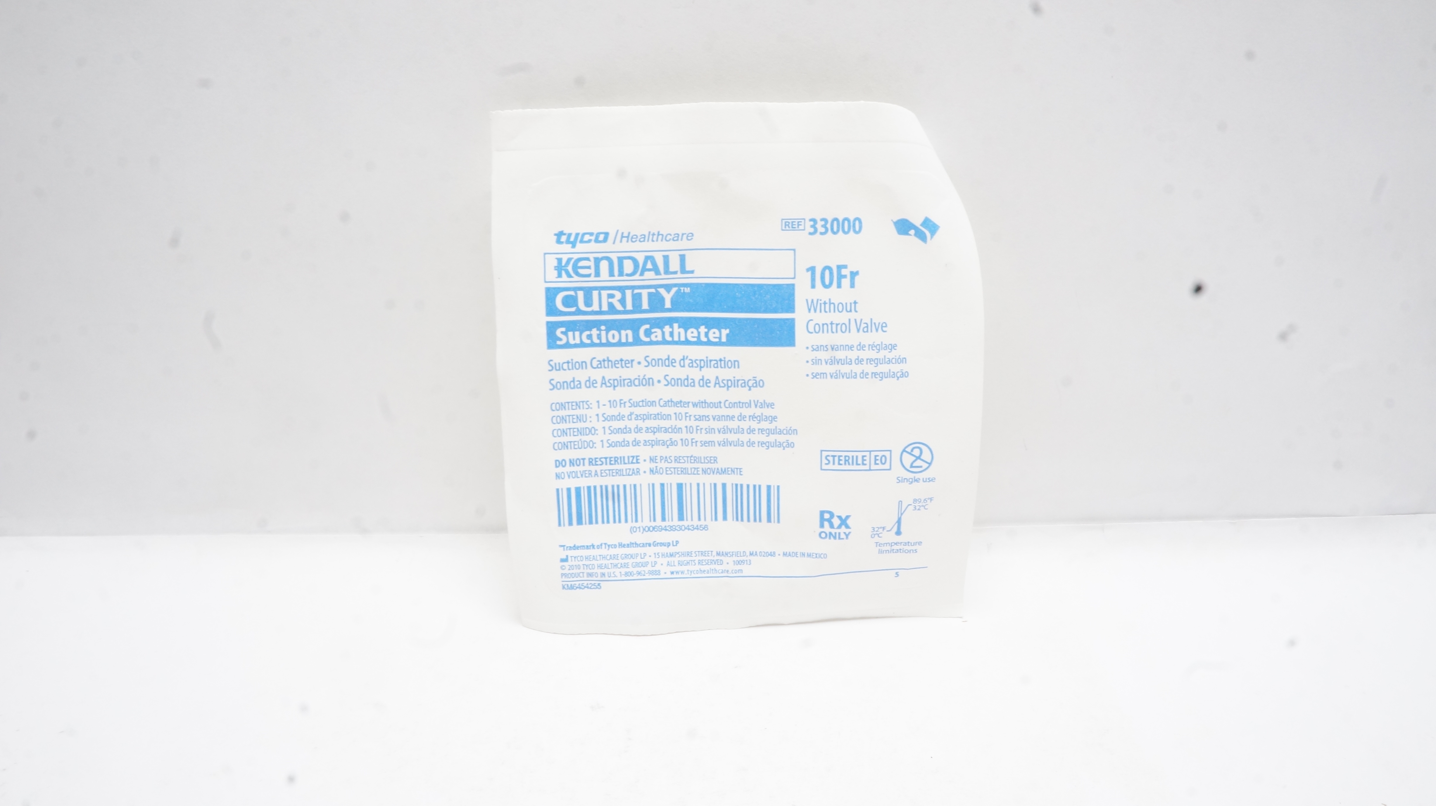Tyco Healthcare 33000 Kendall Curity Suction Cath. 10Fr Without Control Valve