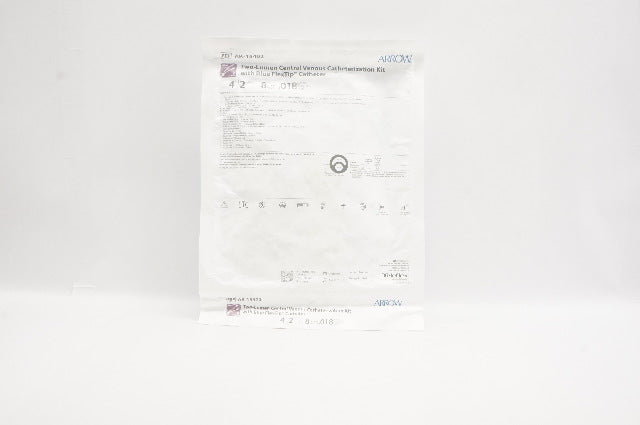 Arrow AK-15402 Two-Lumen CVC Kit W/ Blue FlexTip Cath. 4Fr x 8cm x 0.018inch