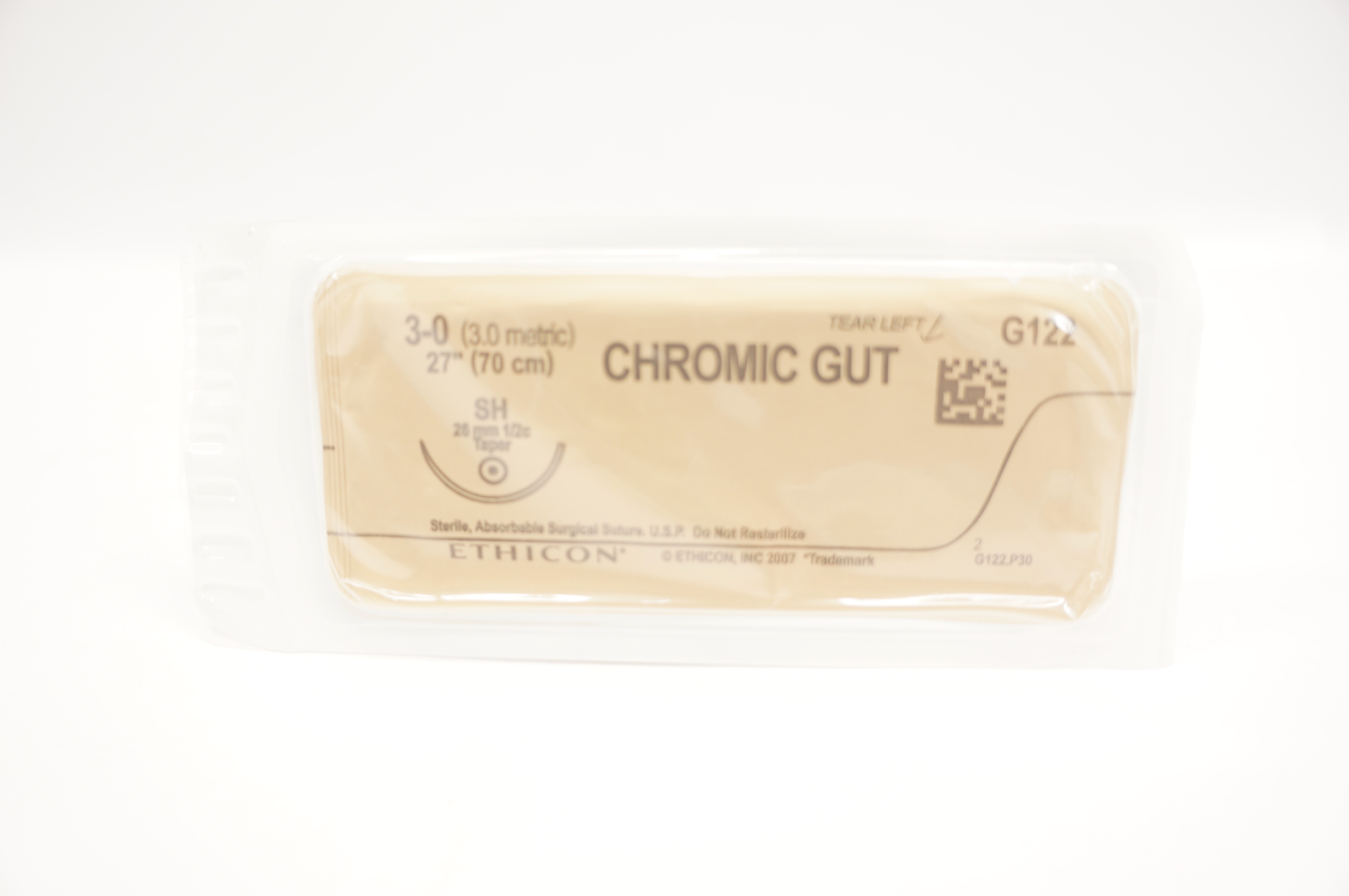 Ethicon G122 3-0 Chromic Gut Surgical Stre SH 26mm 1/2c Taper, 27inch