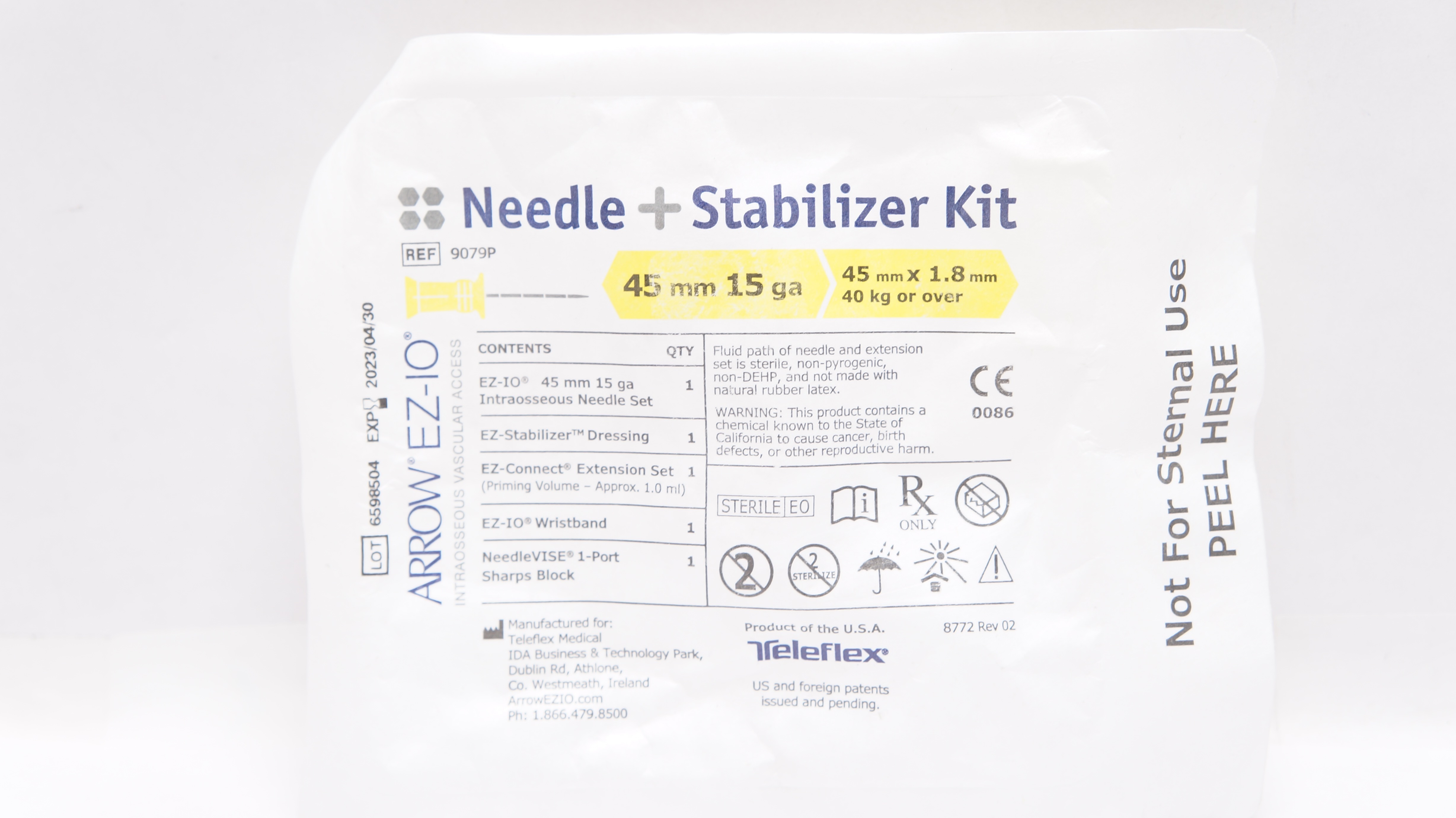 Teleflex 9079P Arrow EZ-IO Ndle + Stabilizer Kit <40kg, 15ga x 45mm (x)
