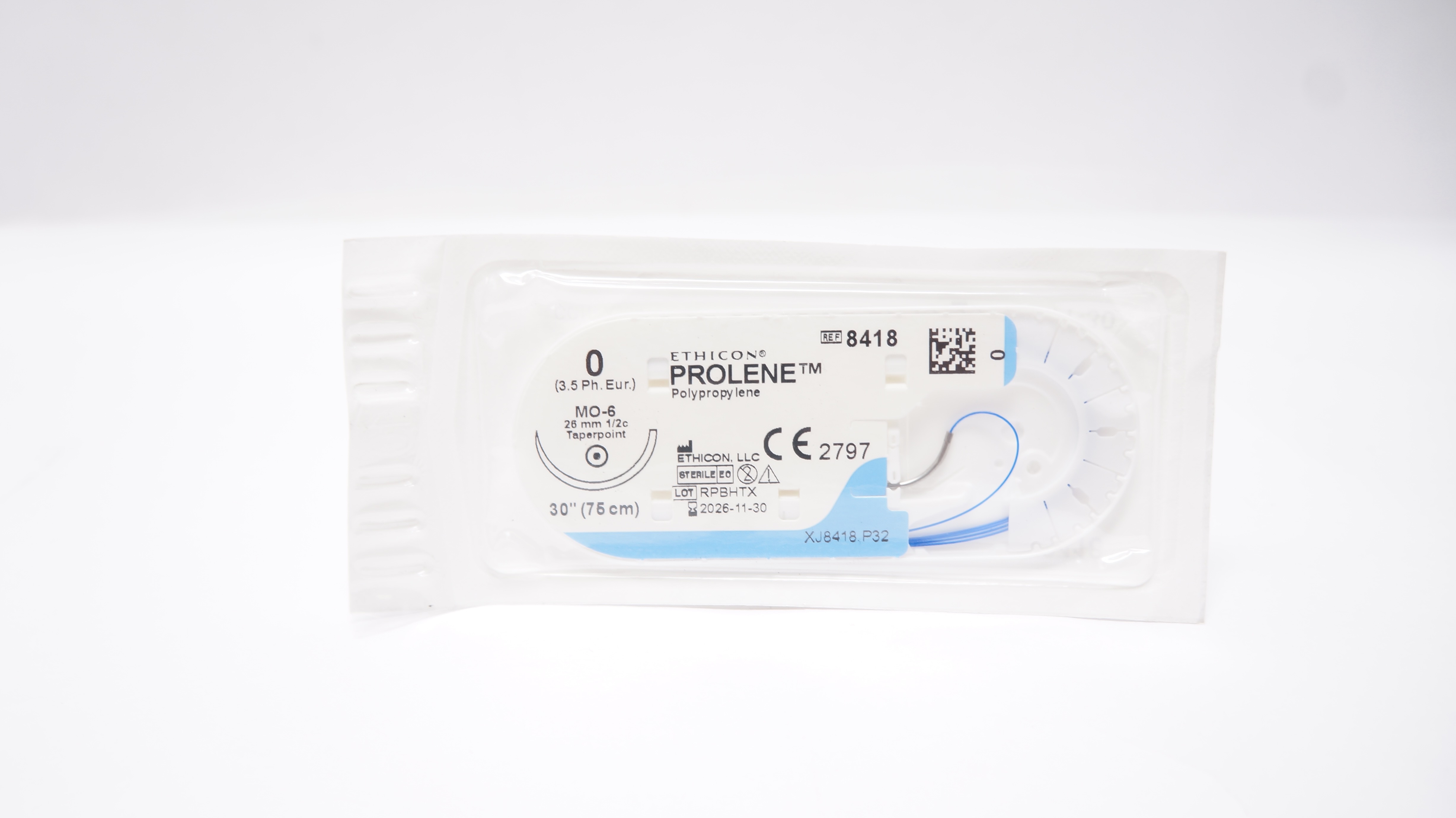 Ethicon 8418 0 PROLENE Polypropylene Stre MO-6, 26mm 1/2c Taperpoint, 30inch