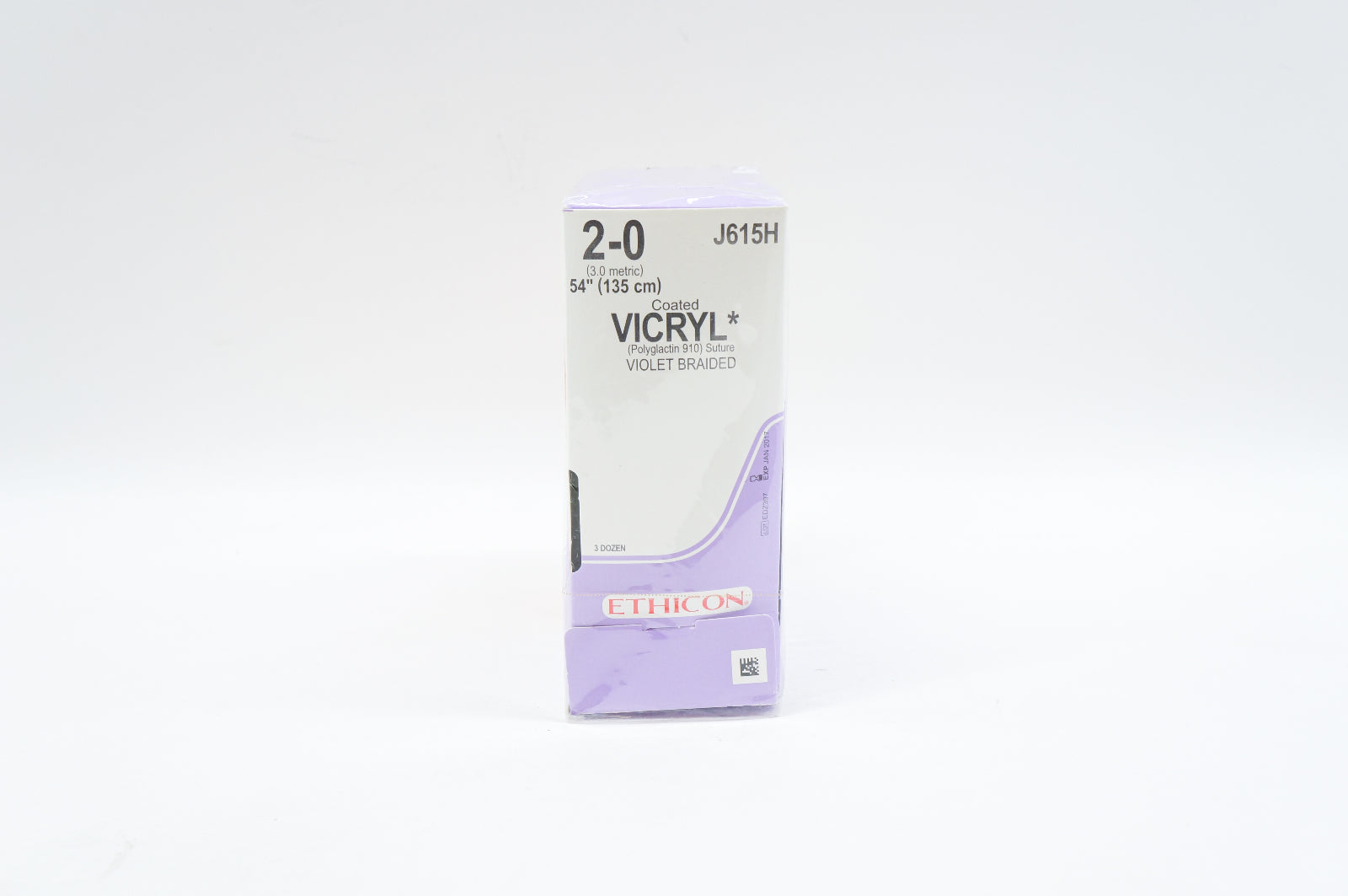 Ethicon J615H 2-0 VICRYL, Violet Braided, 54inch (x) - Box of 36