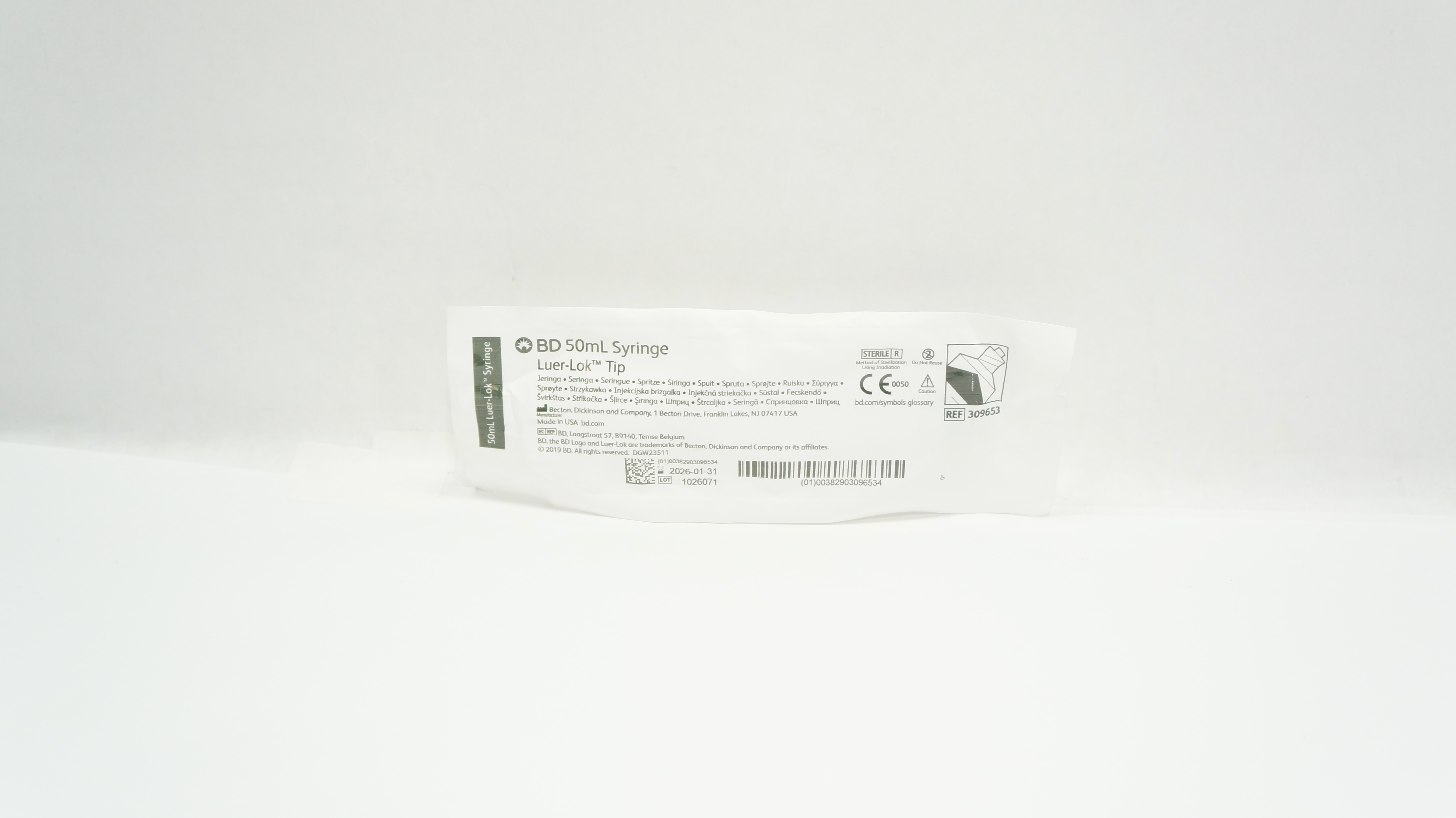 BD 309653 Syringe Luer-Lok Tip 50mL