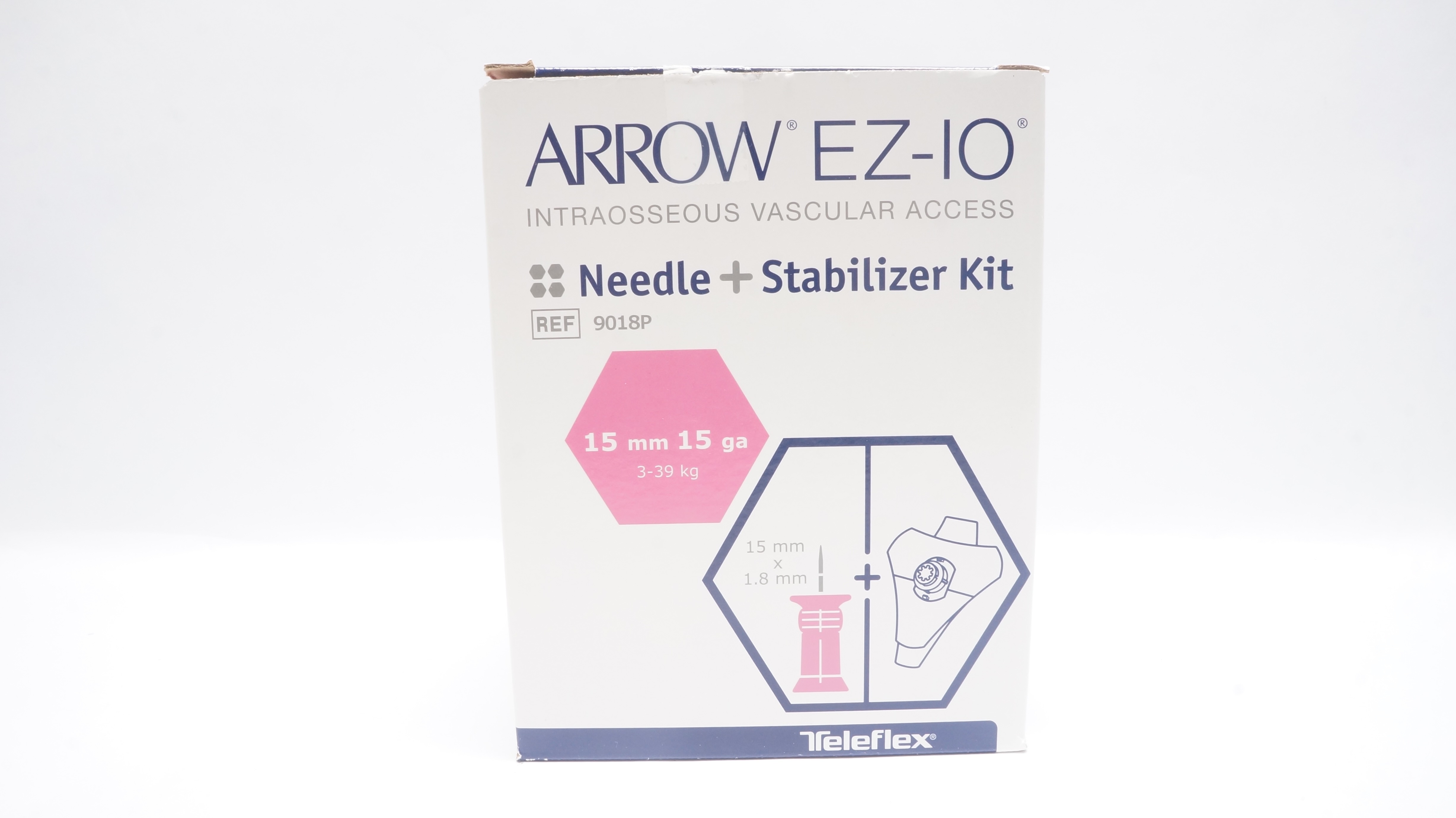 Teleflex 9018P Arrow EZIO Ndle + Stabilizer Kit 15mm x 15Ga, 339kg