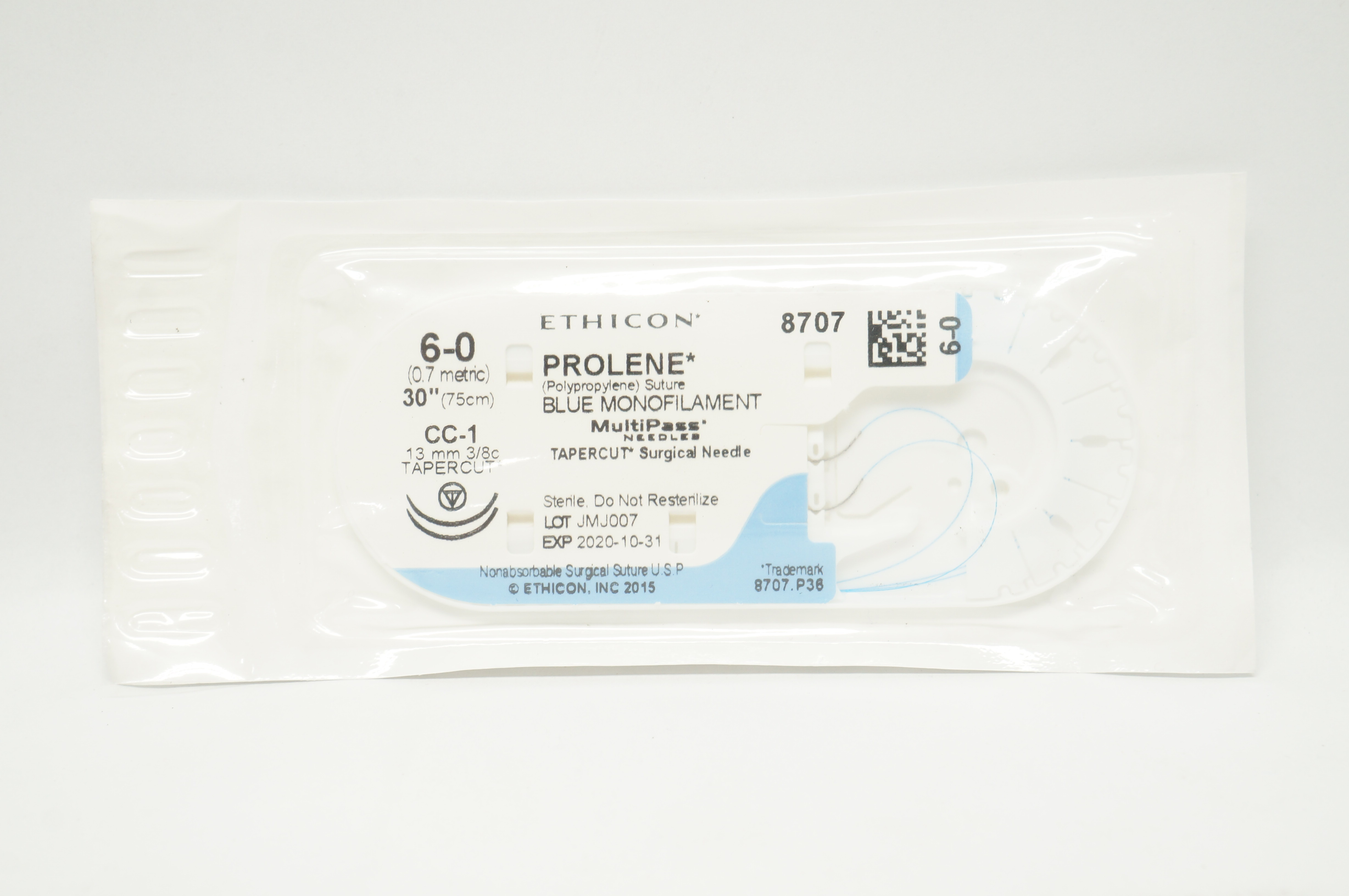 Ethicon 8707 6-0 PROLENE CC-1 13mm 3/8c Tapercut, 30inch (x)