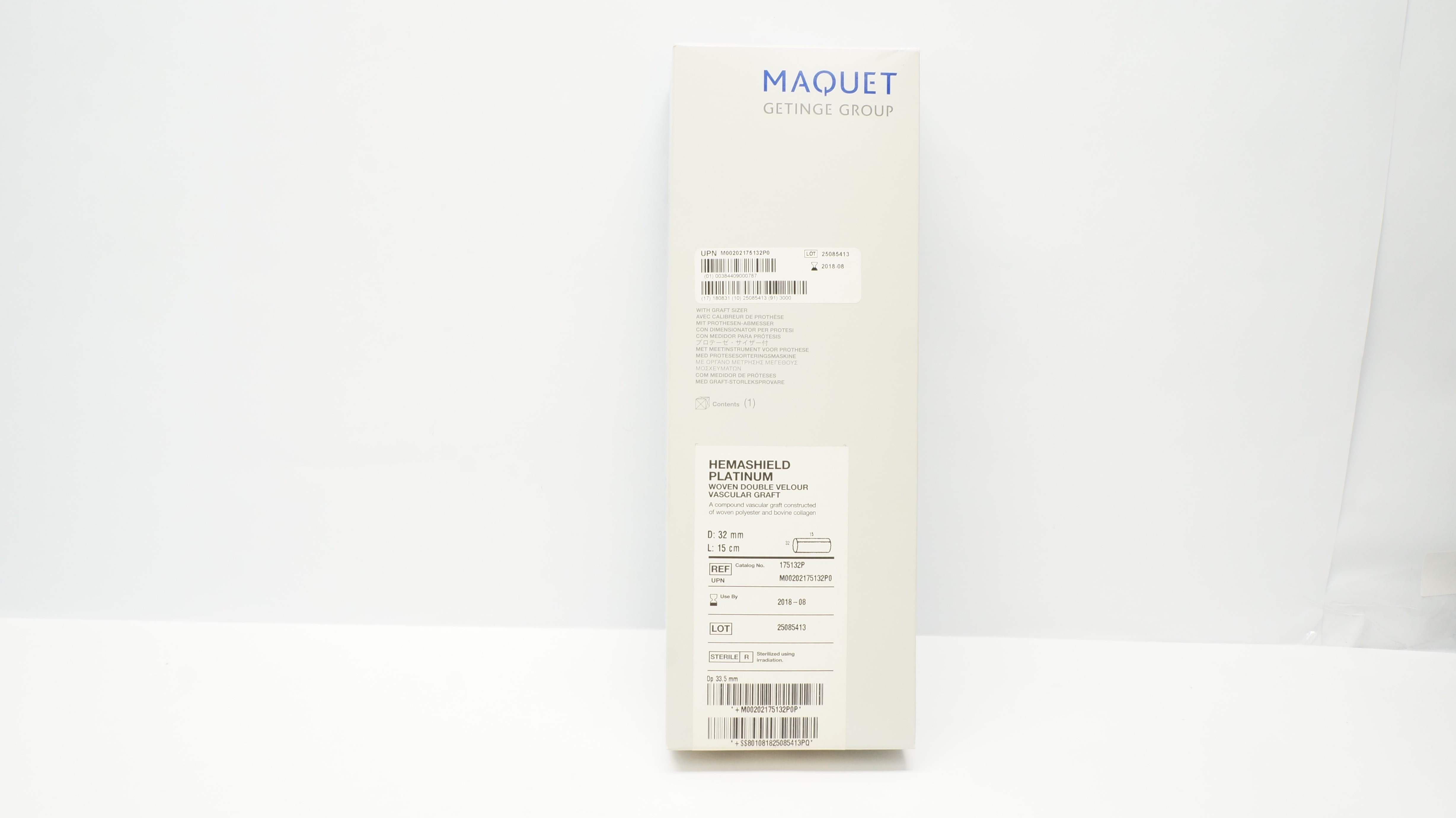 Maquet Getinge 175132P HEmshield Platinum Woven Double Velour Vascular Graft (x)