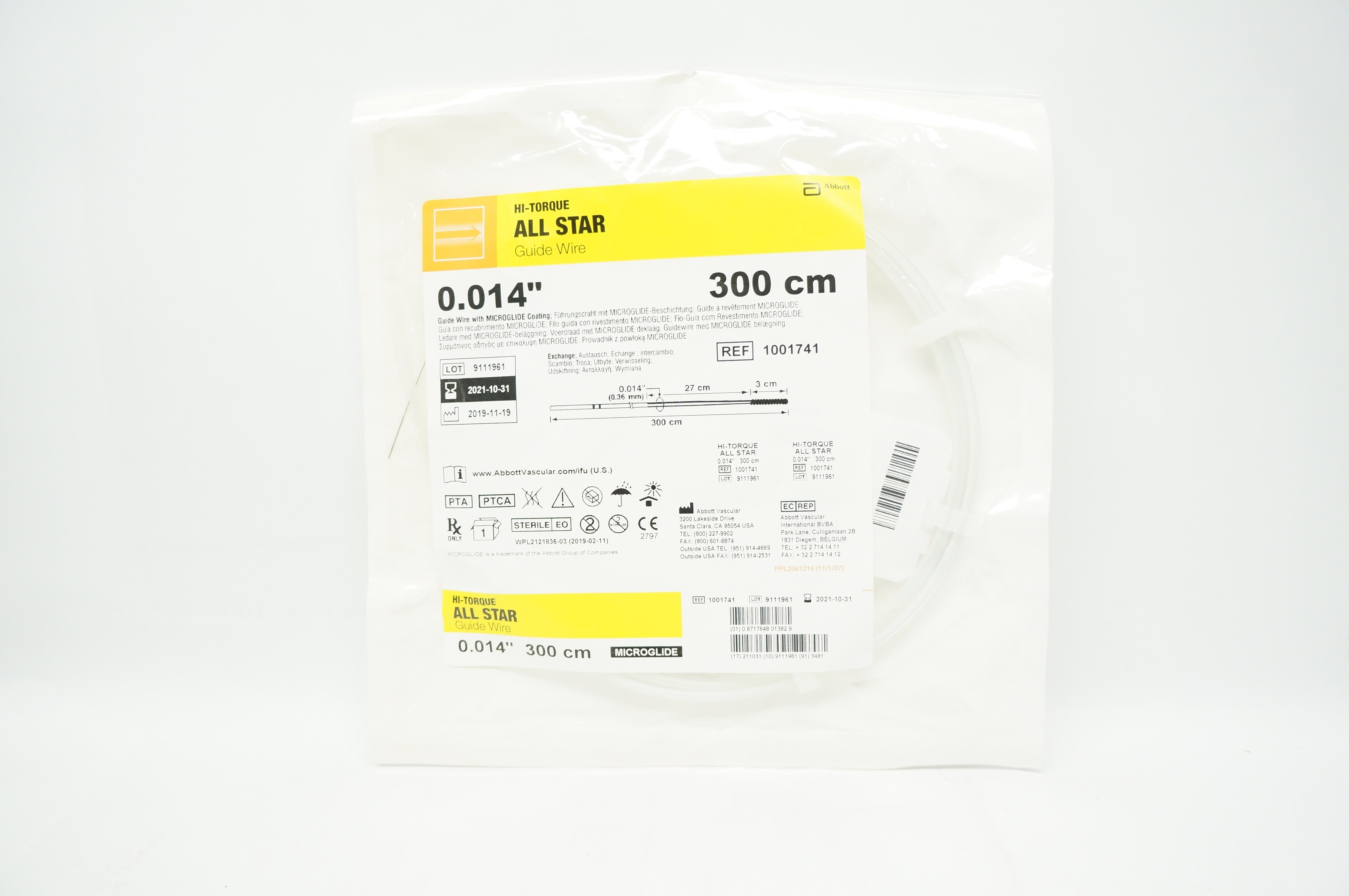 Abbott 1001741 Hi-Torque All Star Guide Wire 0.014in. x 300cm (x)