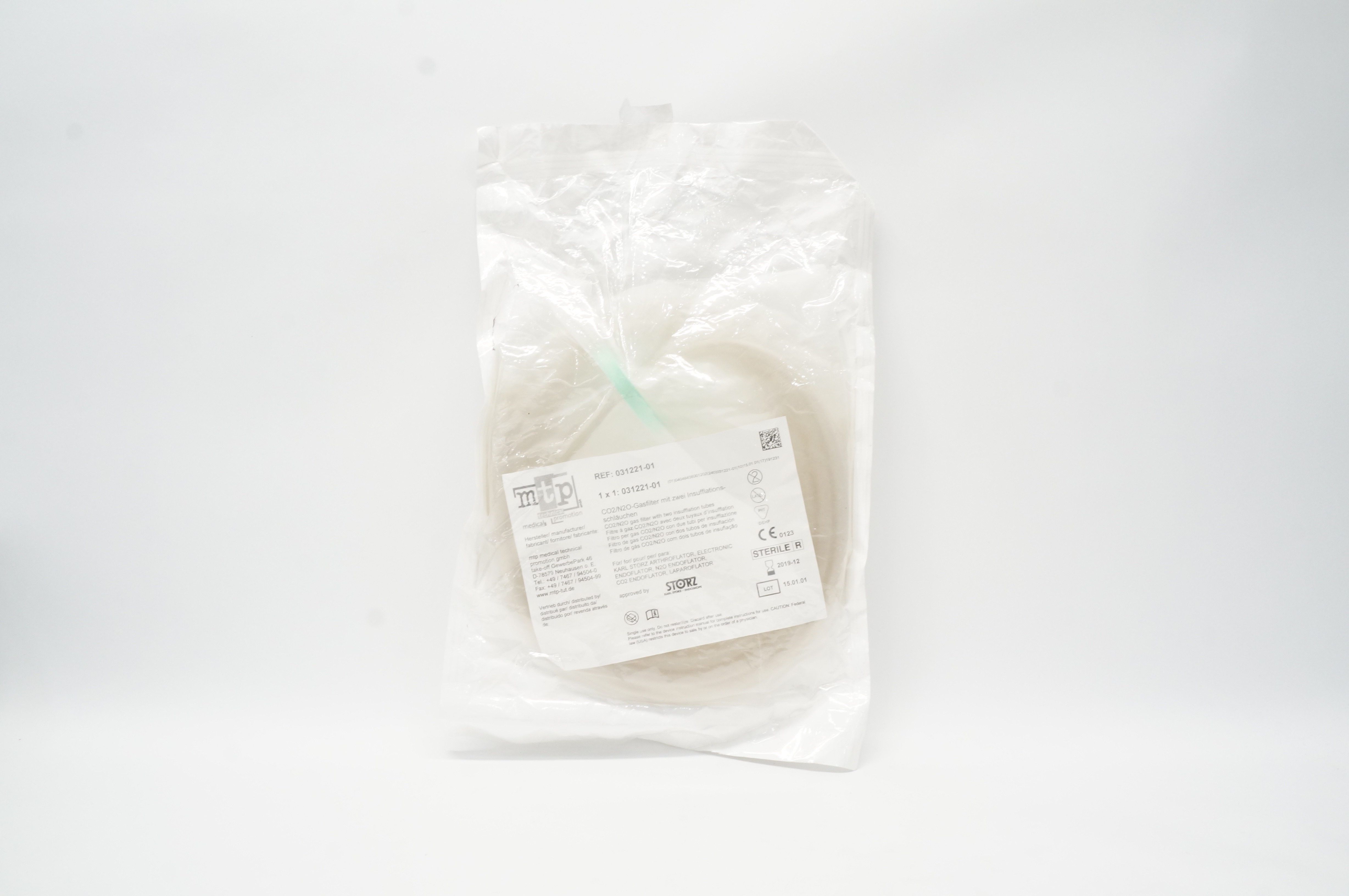 MTP 031221-01 CO2/NO2 Gas Filter w/Two Insufflation Tubes (x)