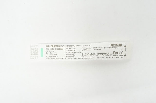 Smiths Medical 4424 Jelco Cathlon Clear I.V. Cath. 18G x 1-3/4inch 100ml/min (x)
