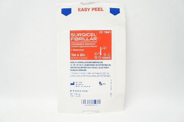 Ethicon 1961 Surgicel Fibrillar Absorbable Hemostat 1.0inch x 2.0inch (x)