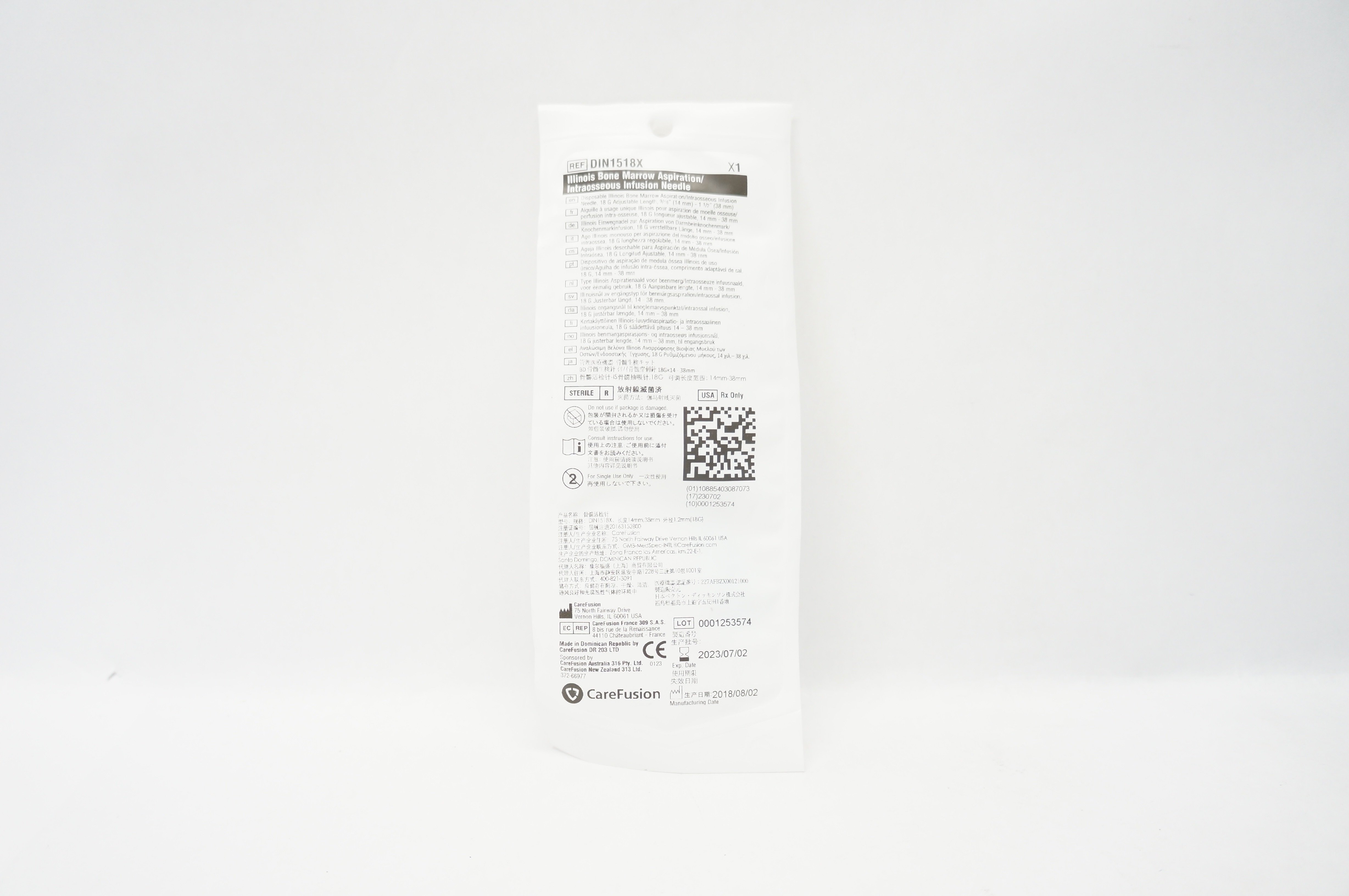 CareFusion DIN1518X Bone Marrow Aspiration/Intraosseous Infusion Ndle 18G