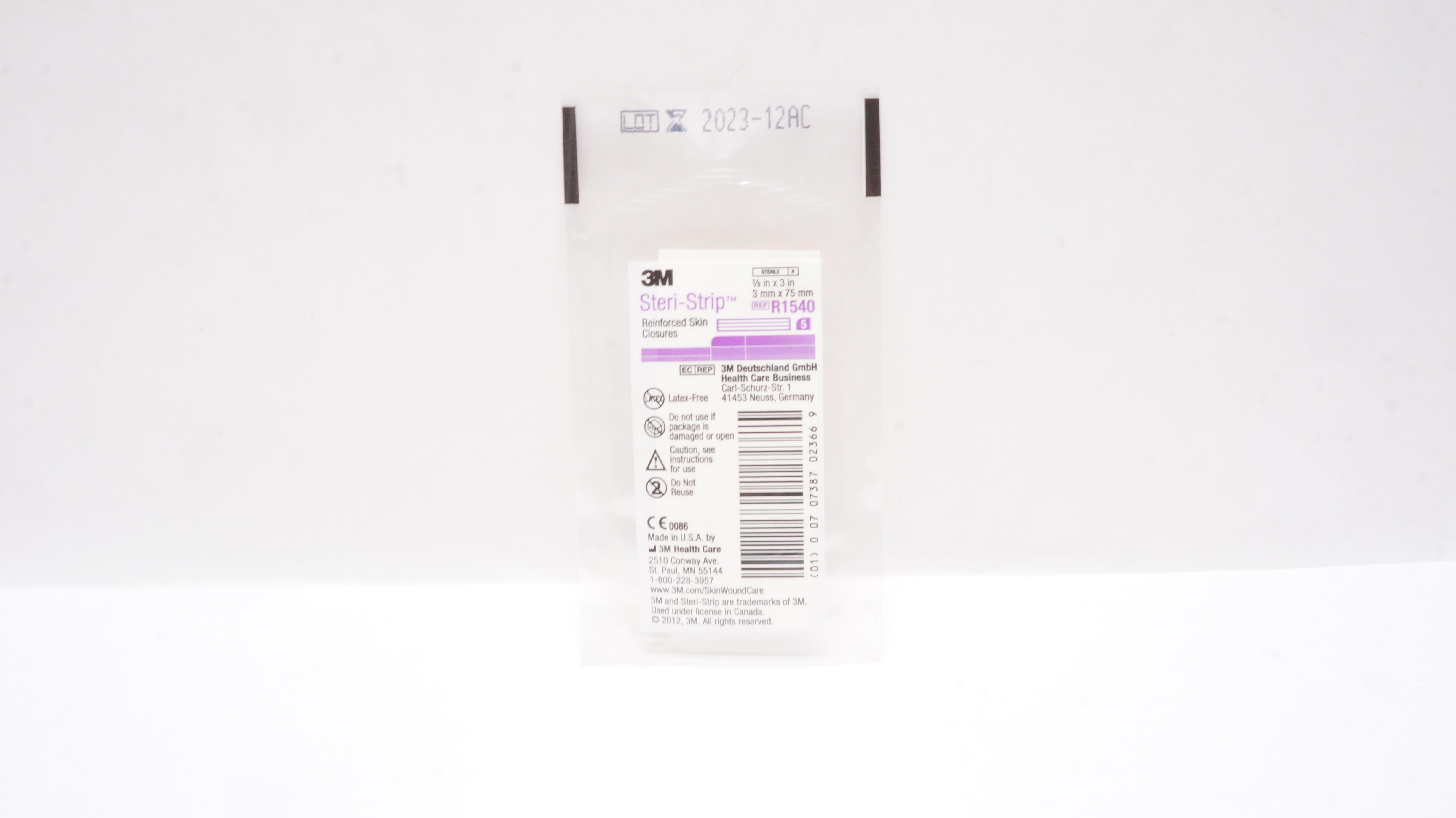 3M R1540 Steri-Strip Reinforced Skin Closures 1/8inch x 3inch (x) - Pack of 5