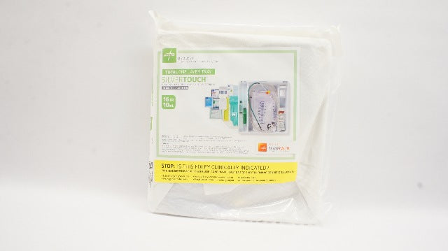 Medline URO1705165 Silvertouch 100% Silicone 1-Layer Foley Cath. Tray 16Fr 10ml