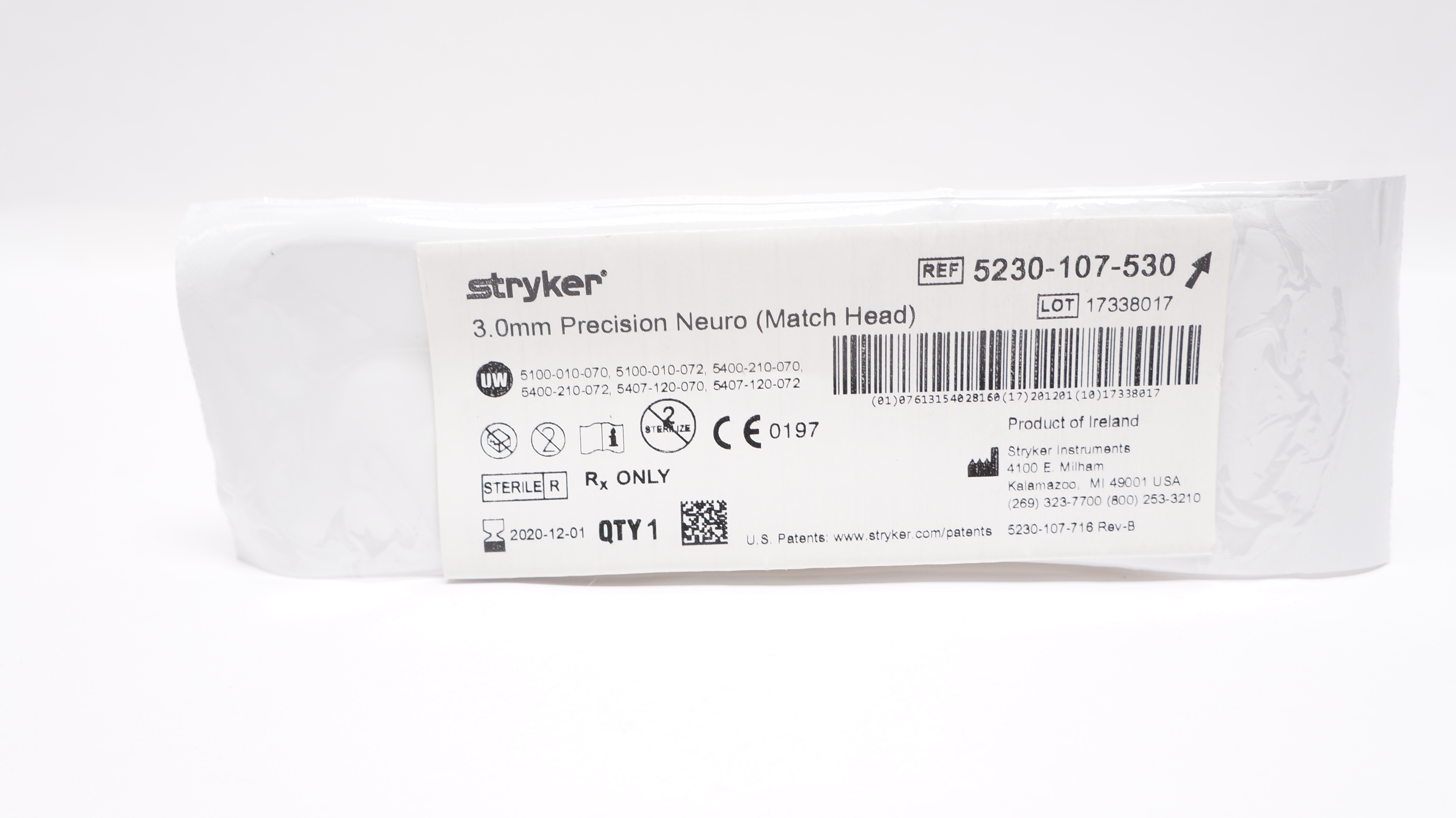 Stryker 5230-107-530 Precision Neuro (Match Head) 3.0mm (x)