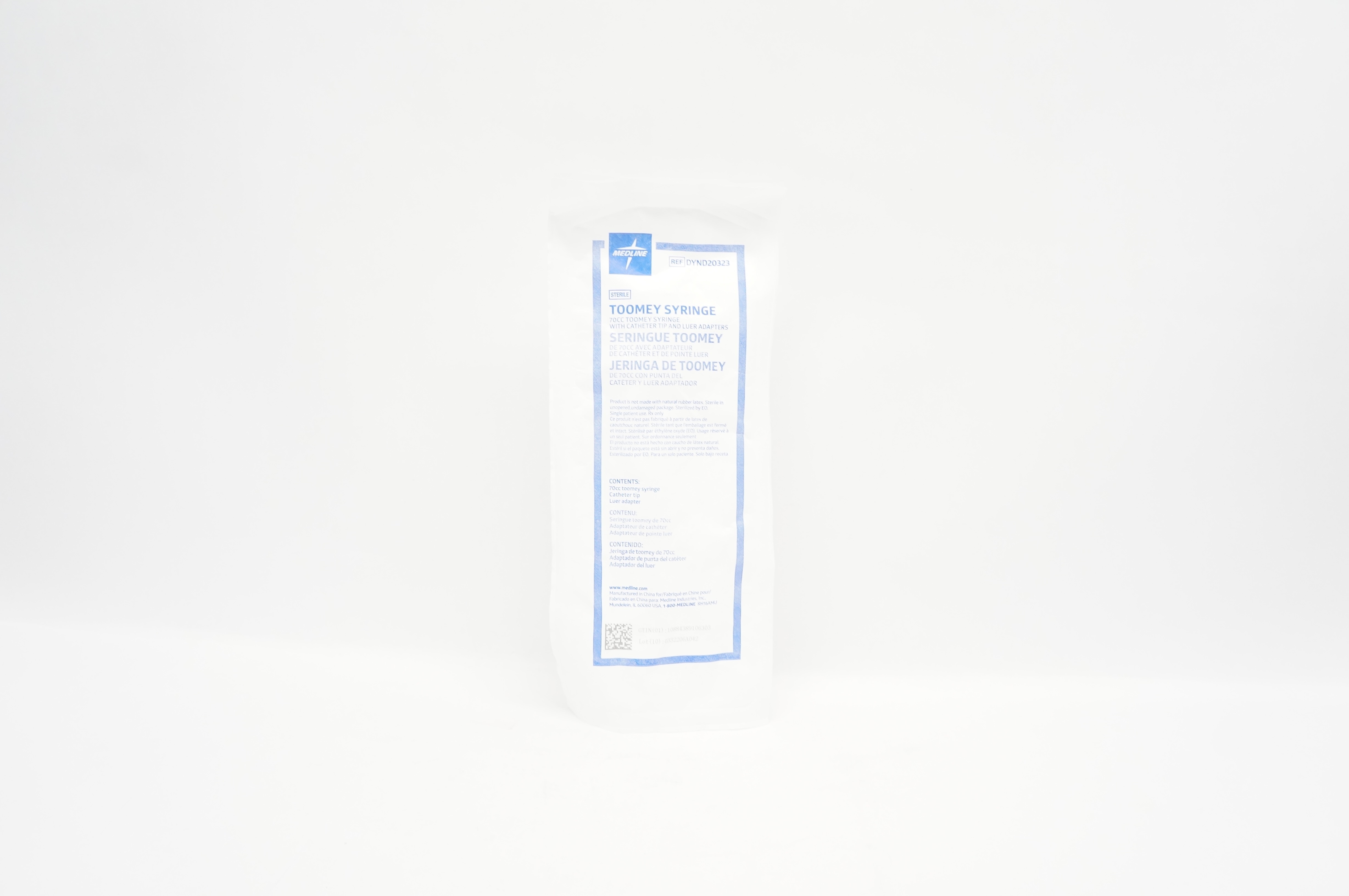 Medline DYND20323 Toomey Syringe 70cc with Cath. Tip and Luer Adapters